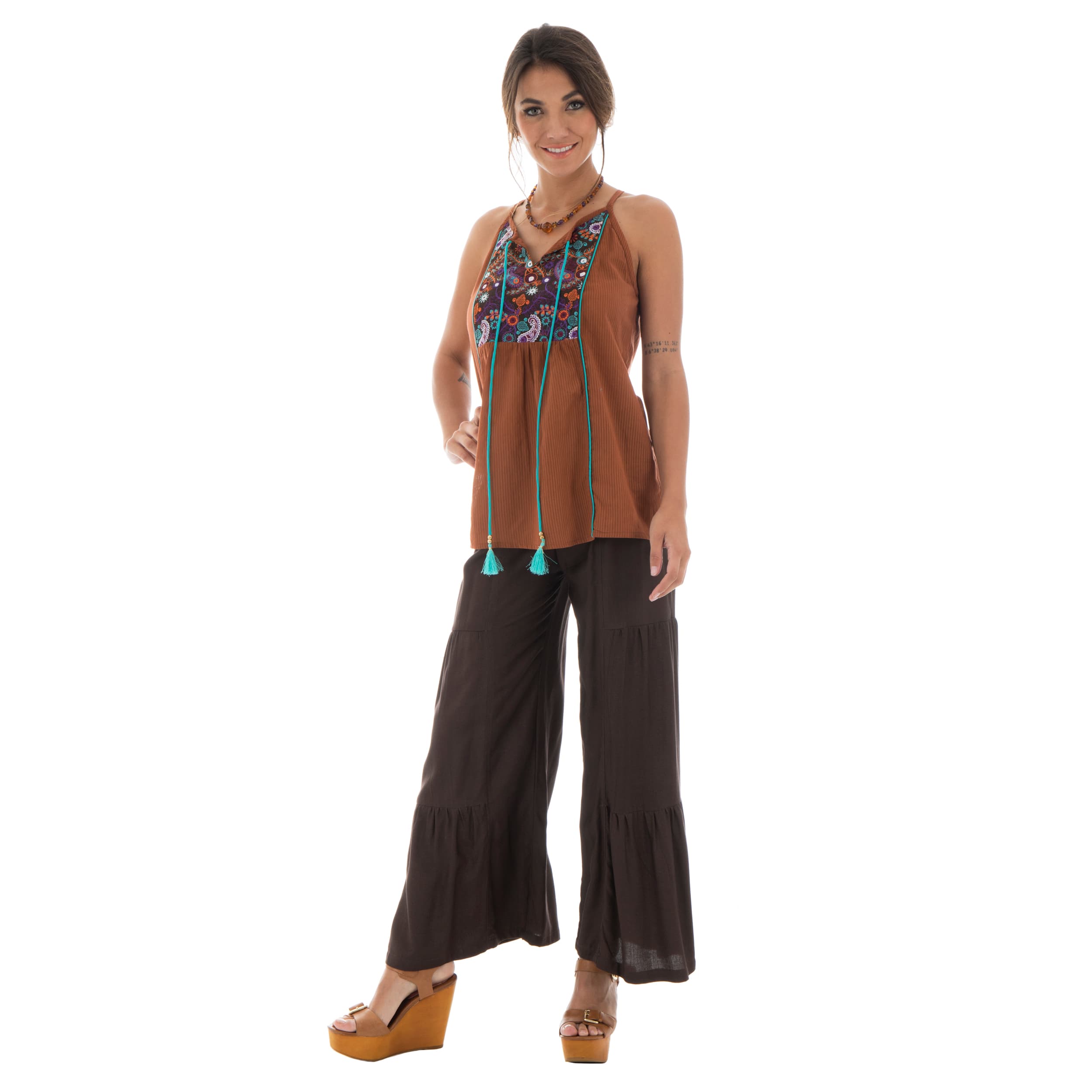 Top été Adrian - 100% coton - marron - Petit Prix ! - Akoustik Online