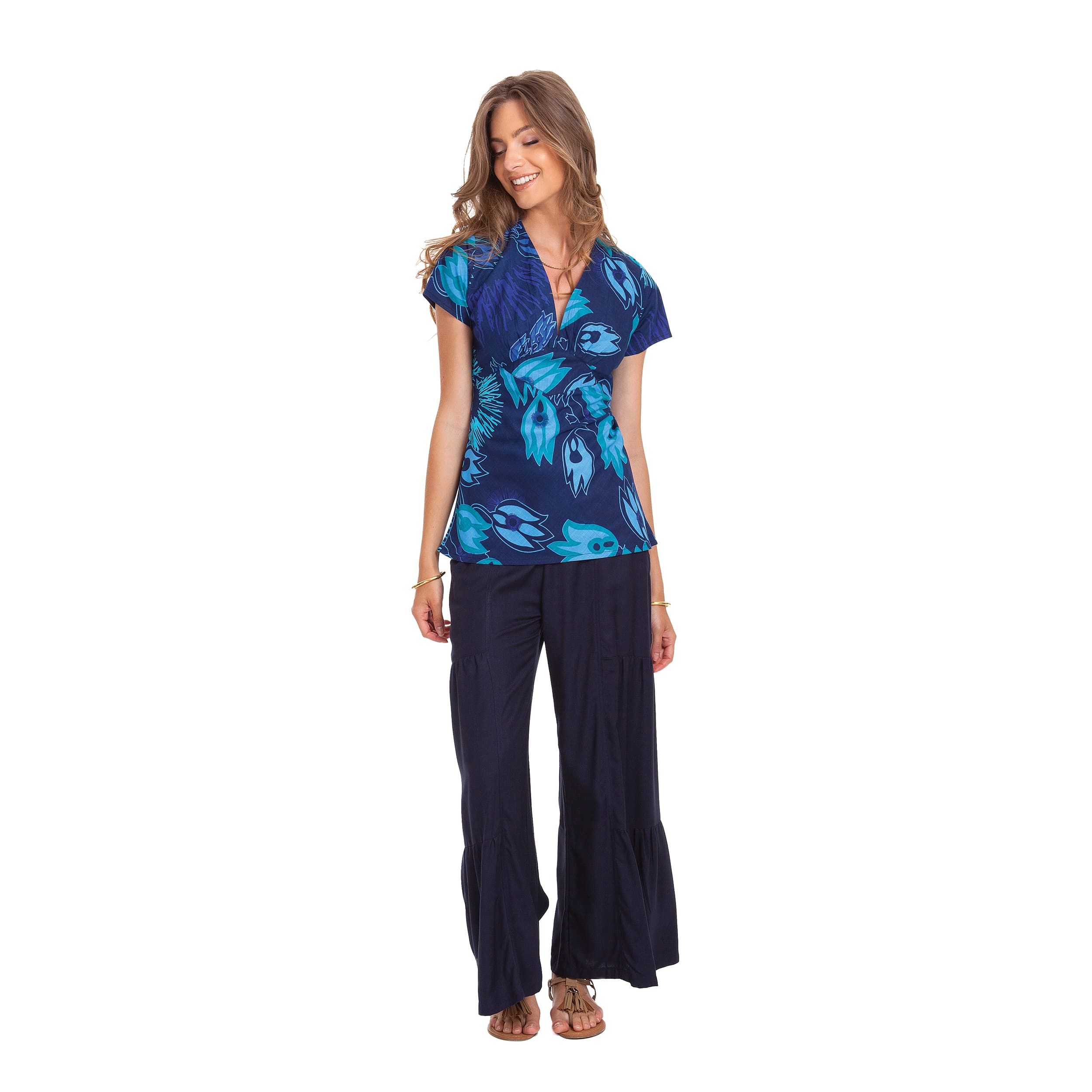 Top été Heiko - 100% coton - bleu, turquoise - Akoustik Online