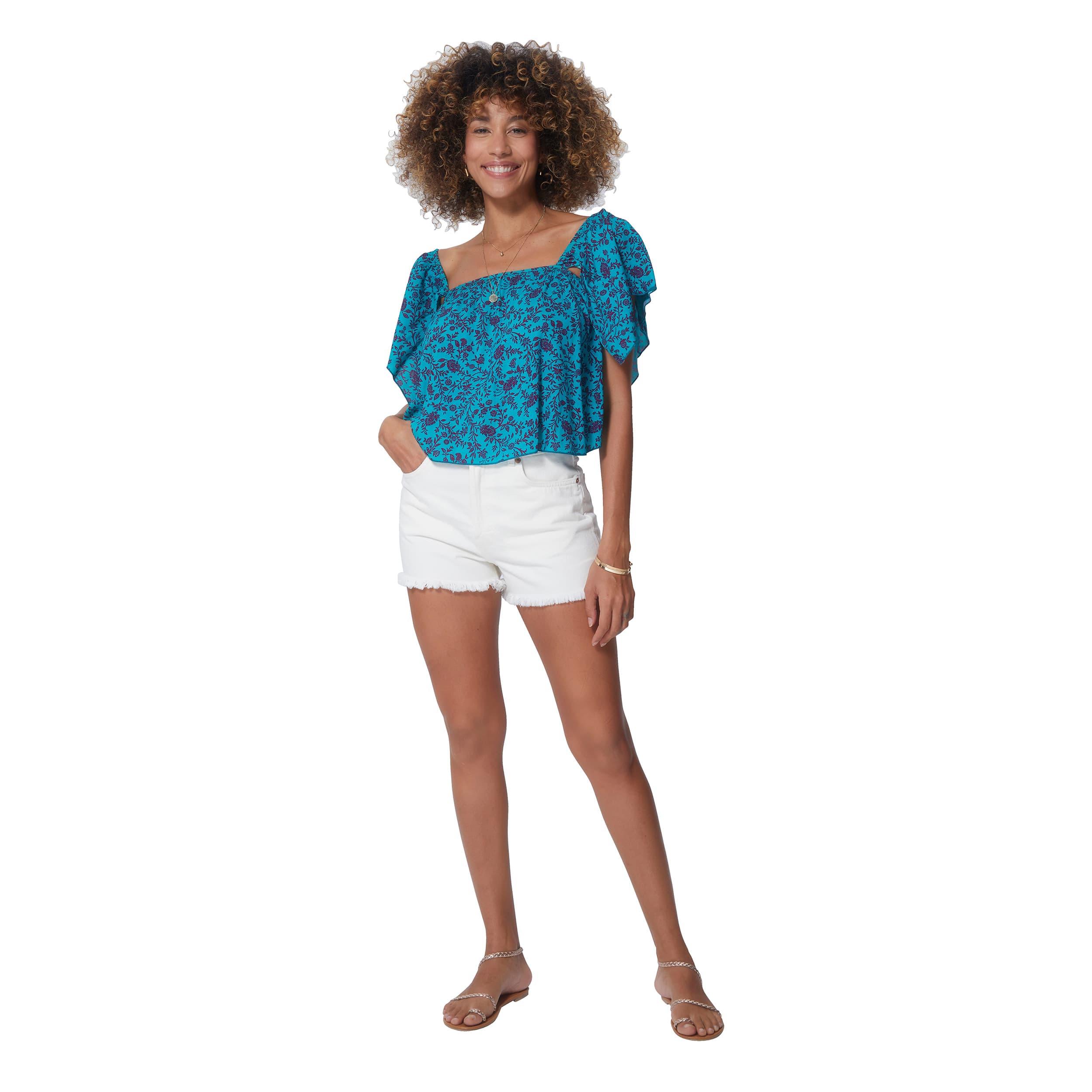 Top été court manches courtes Maéva - 100% viscose - Akoustik Online
