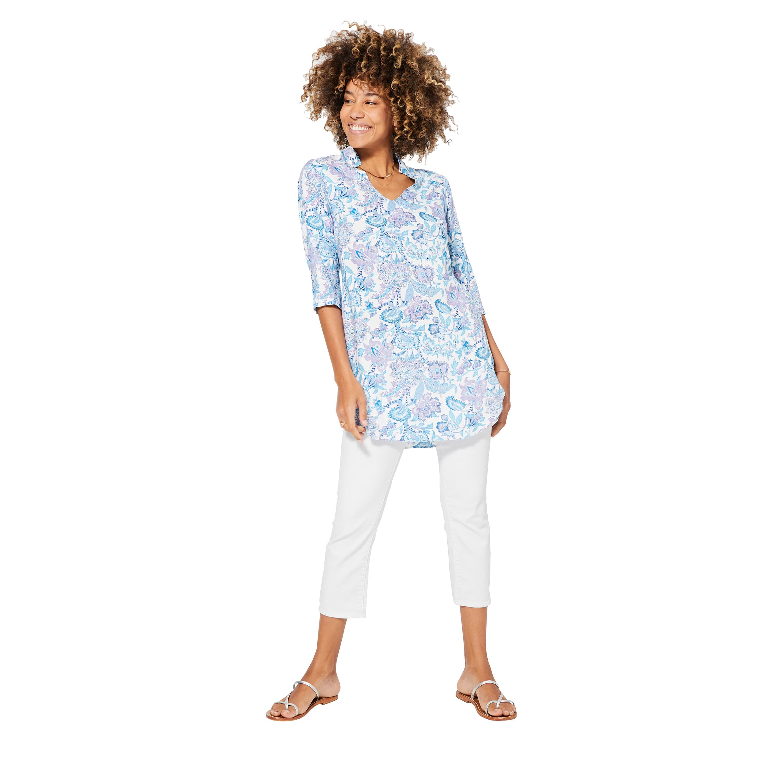 Tunique été manches 3/4 Carbrey - 100% viscose - Akoustik Online