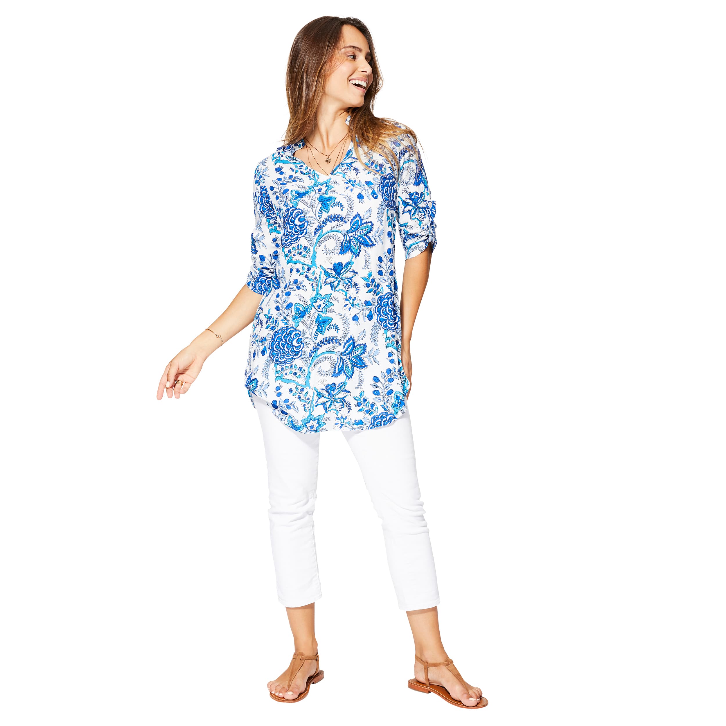Tunique été manches 3/4 Tam - 100% viscose - Akoustik Online