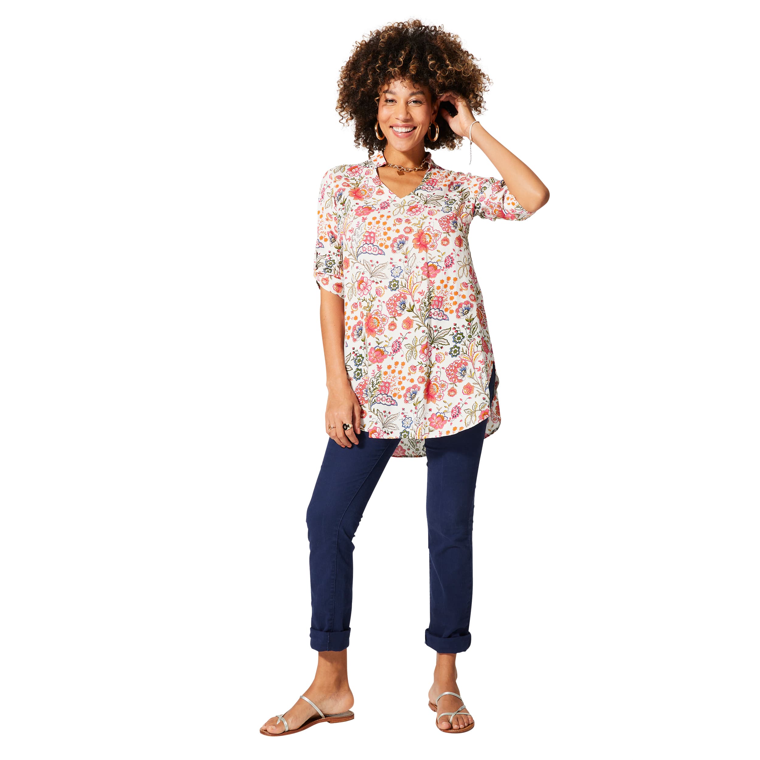 Tunique été manches 3/4 Zvi - 100% viscose - Akoustik Online