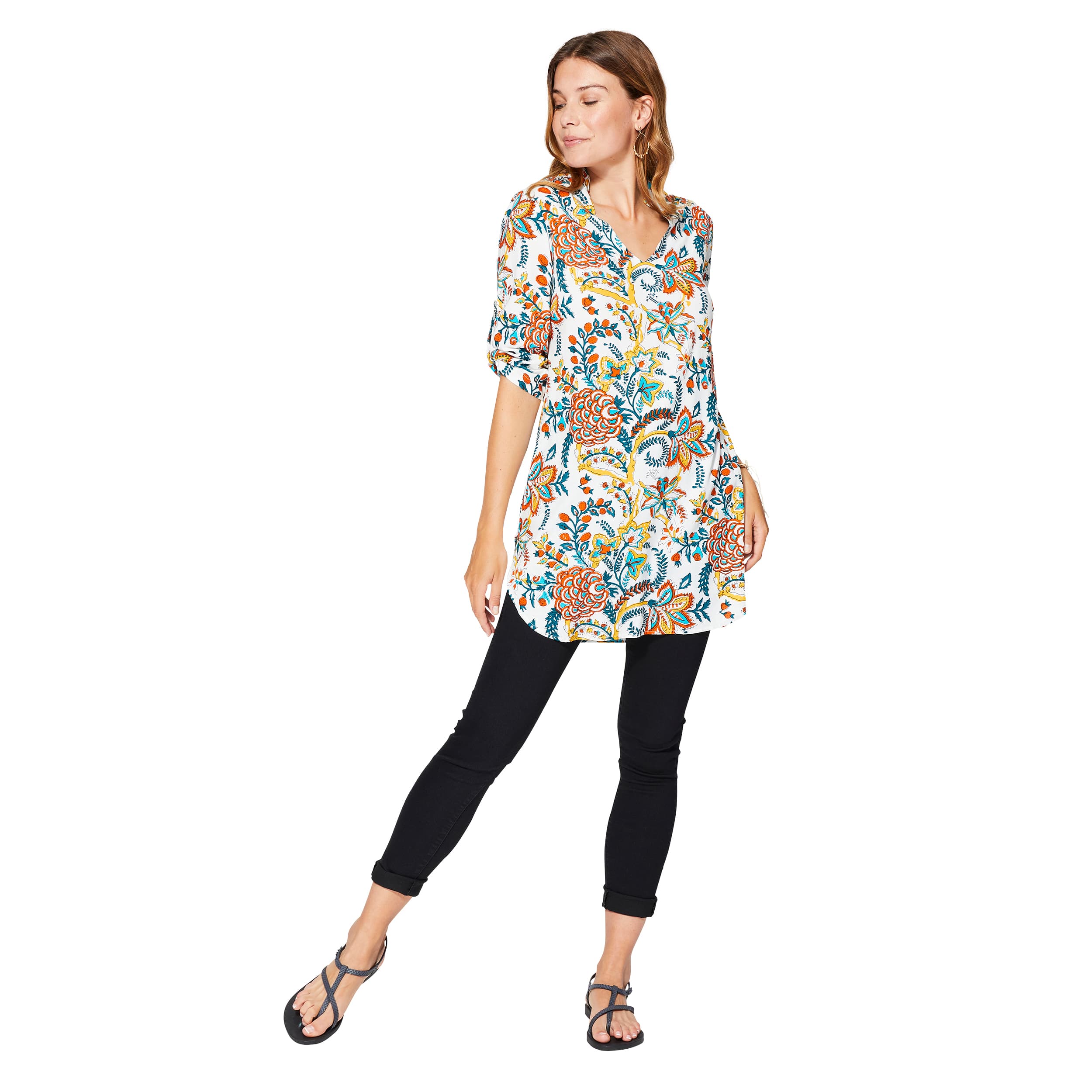Tunique été manches 3/4 Laurena - 100% viscose - Akoustik Online