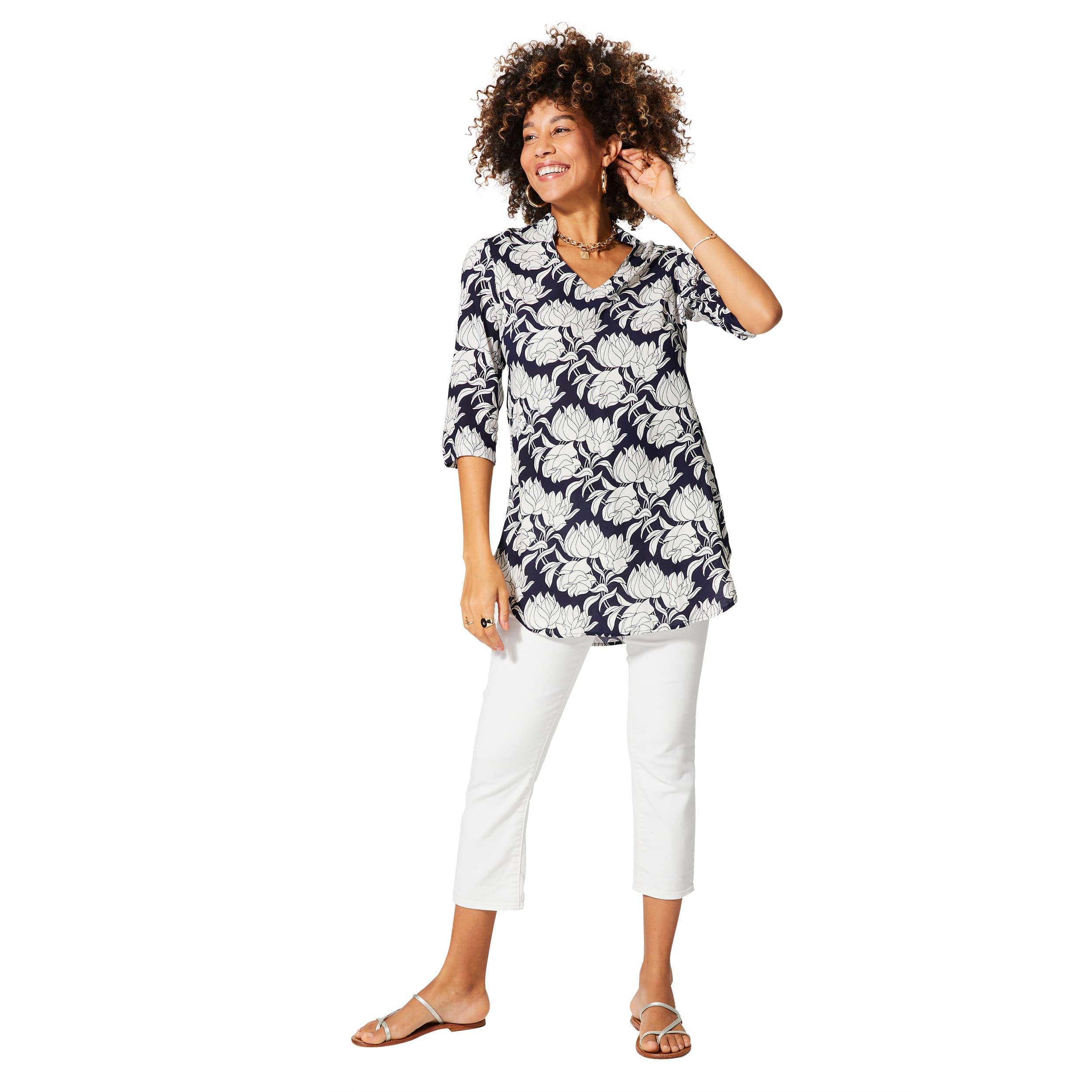Tunique été manches 3/4 Tolly - 100% viscose - Akoustik Online