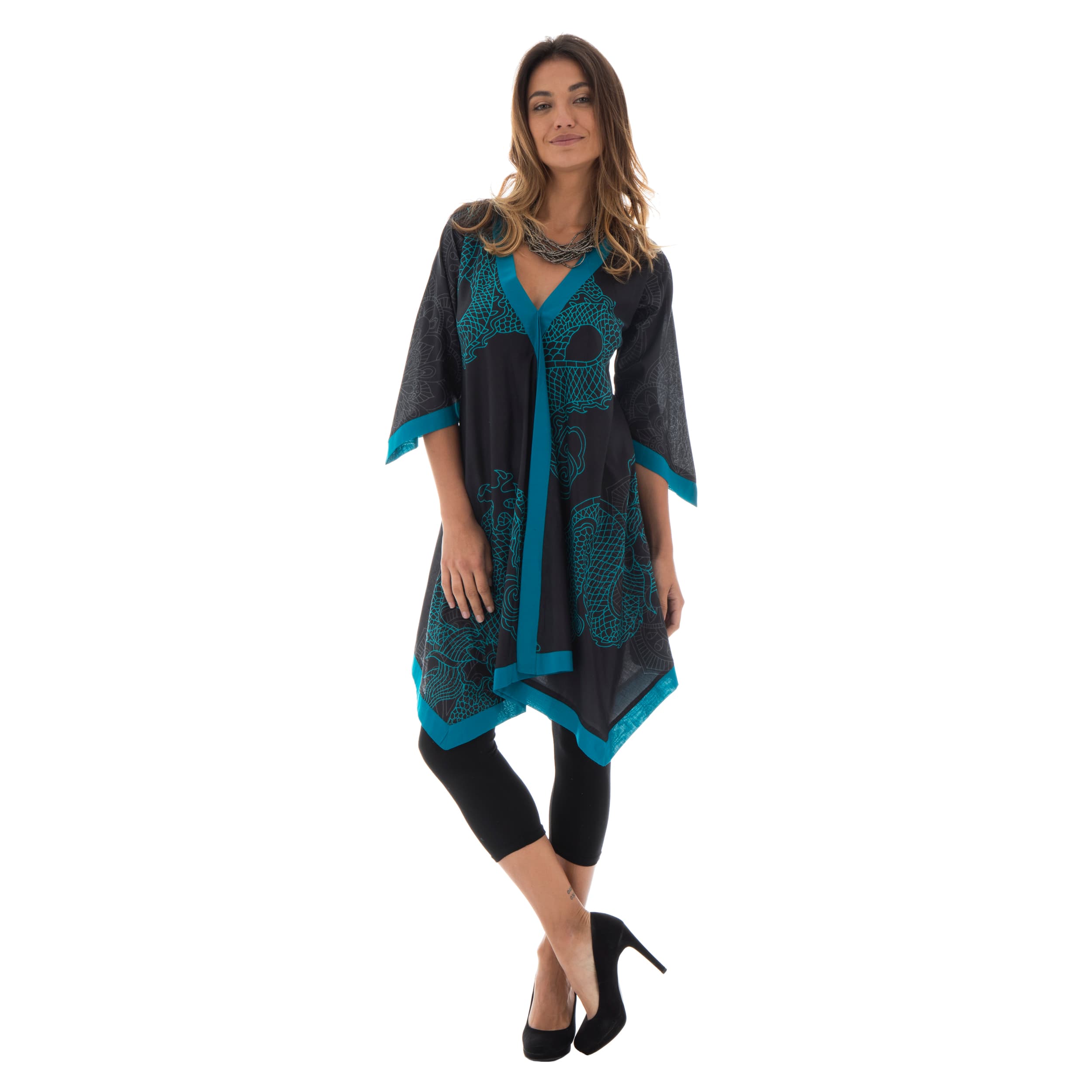 Tunique été Hans - 100% voile de coton - noir, bleu - Akoustik Online