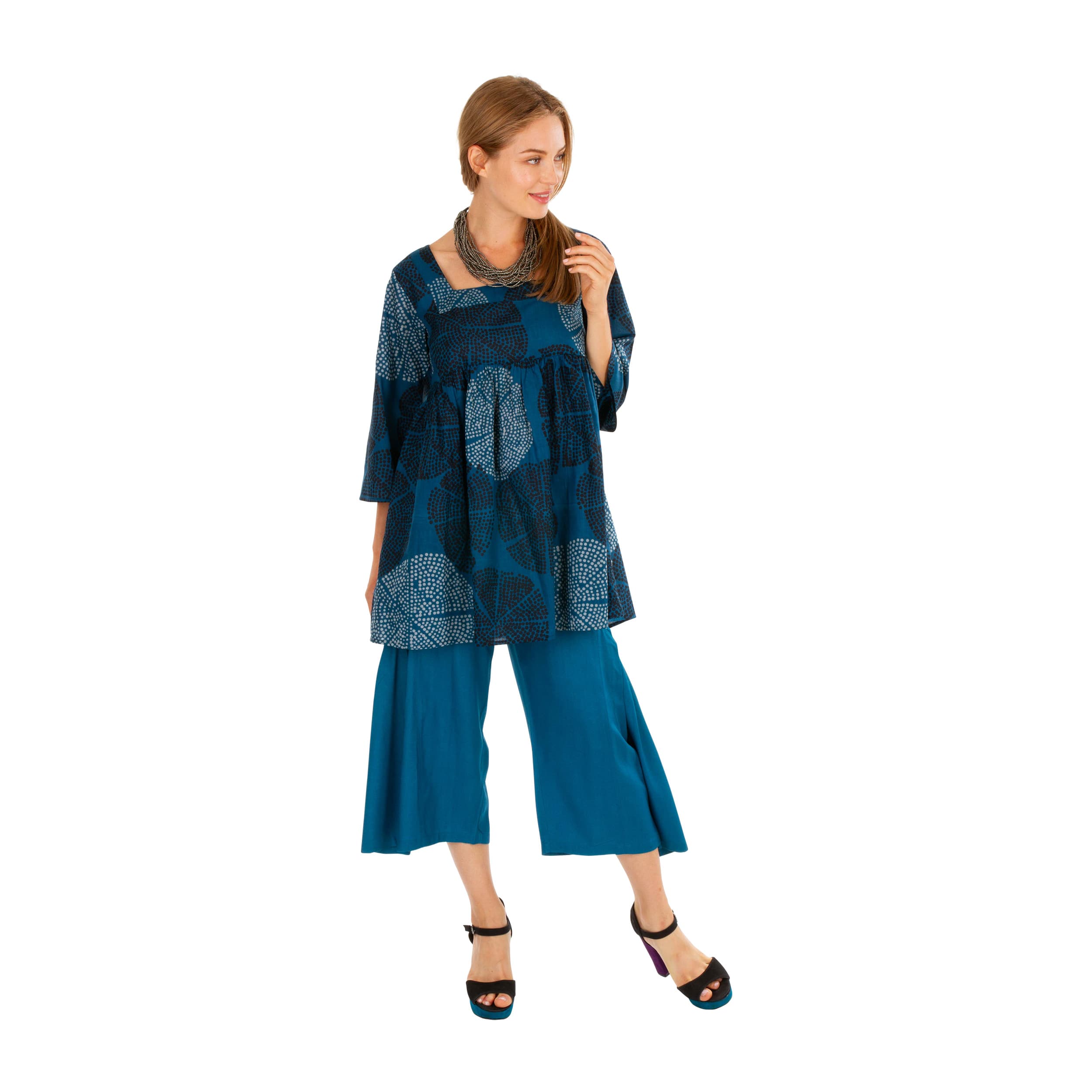 Tunique été manches 3/4 Meily - 100% voile de coton - Akoustik Online