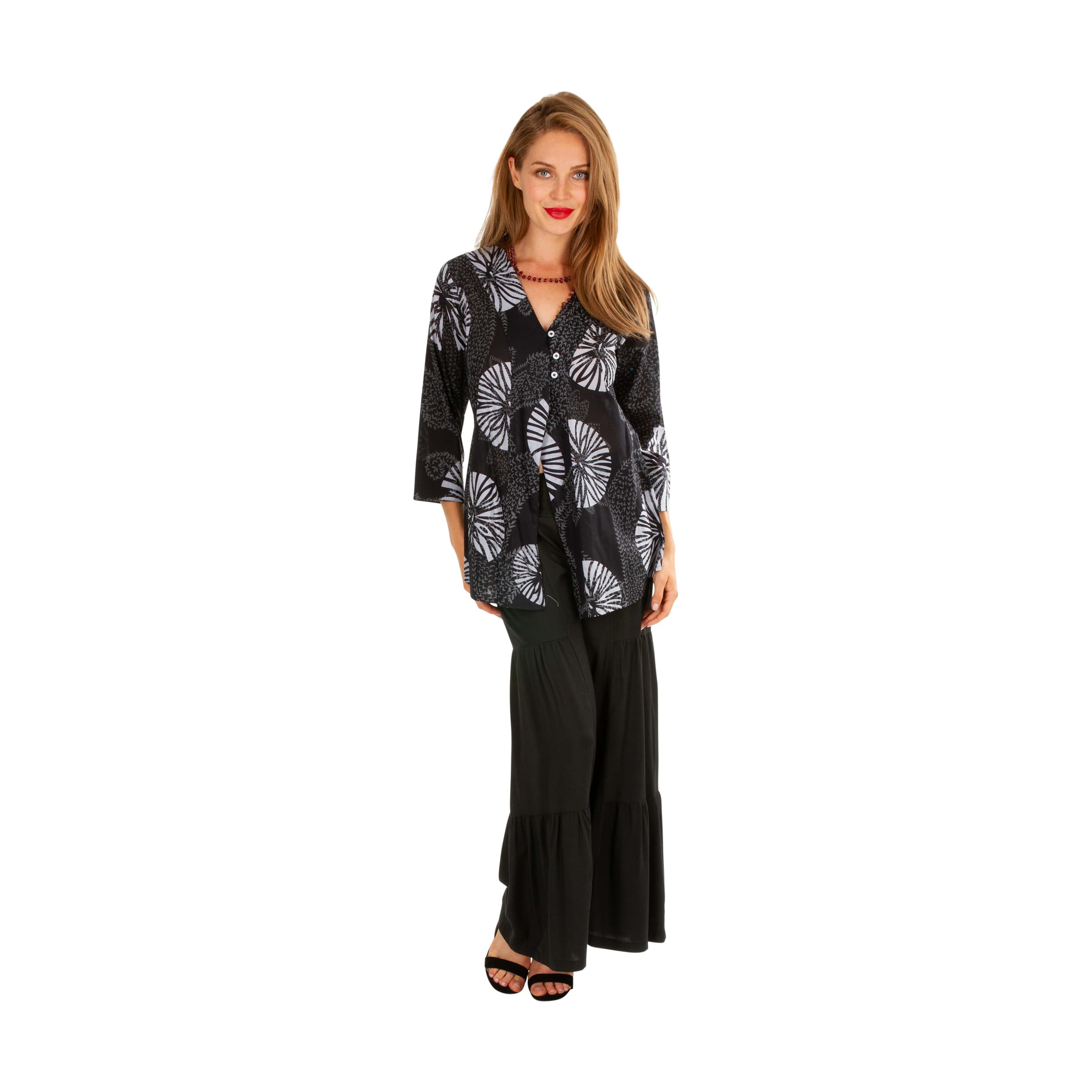 Tunique été manches 3/4 Lorie - 100% voile de coton - Akoustik Online