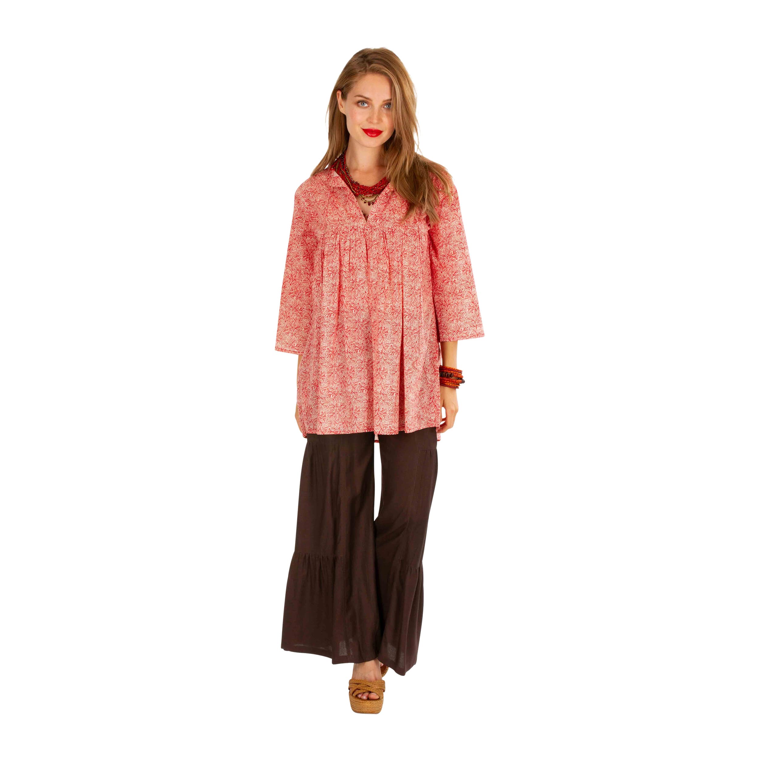 Tunique été manches 3/4 Freda - 100% voile de coton - Akoustik Online