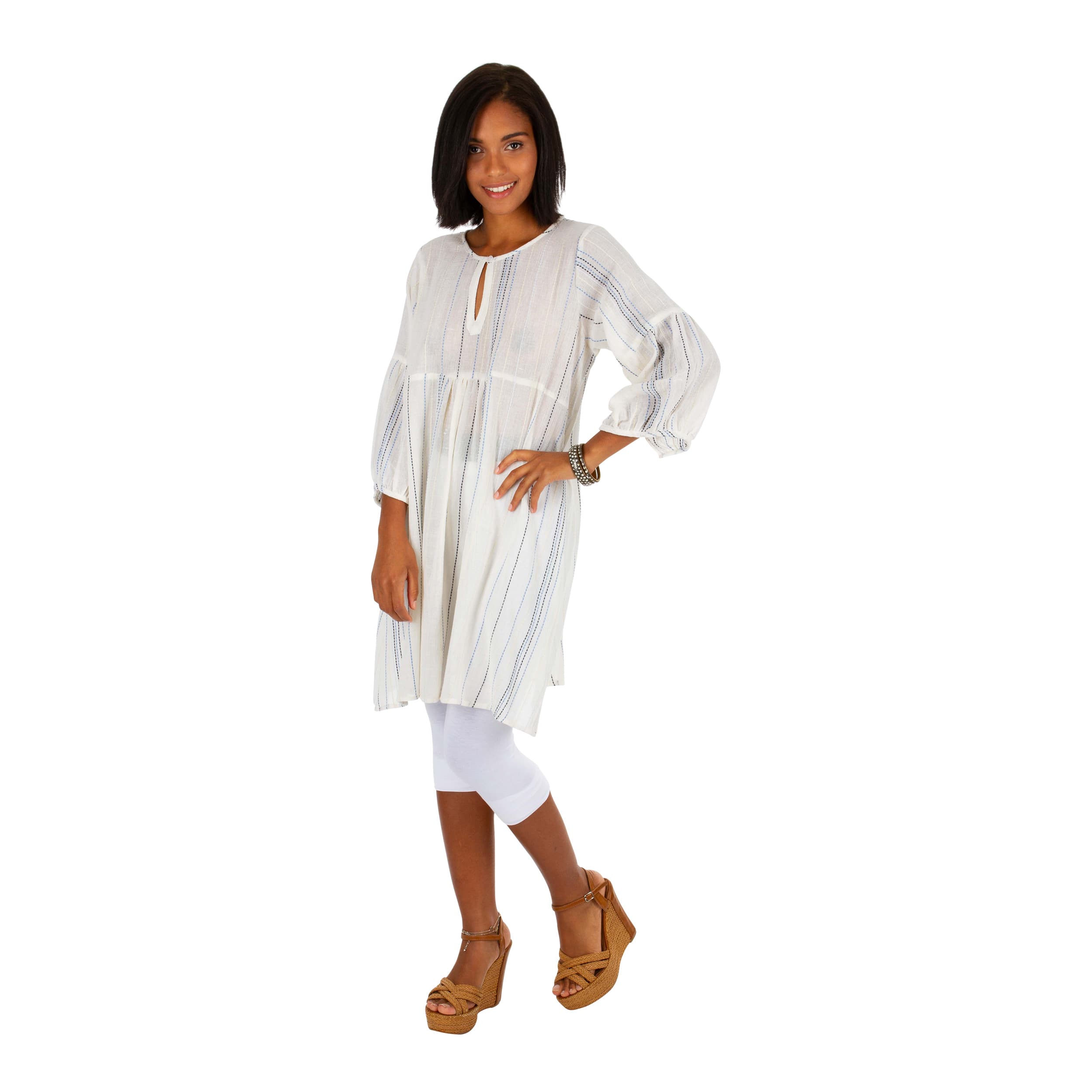 Tunique été manches 3/4 Elie - 100% voile de coton - Akoustik Online