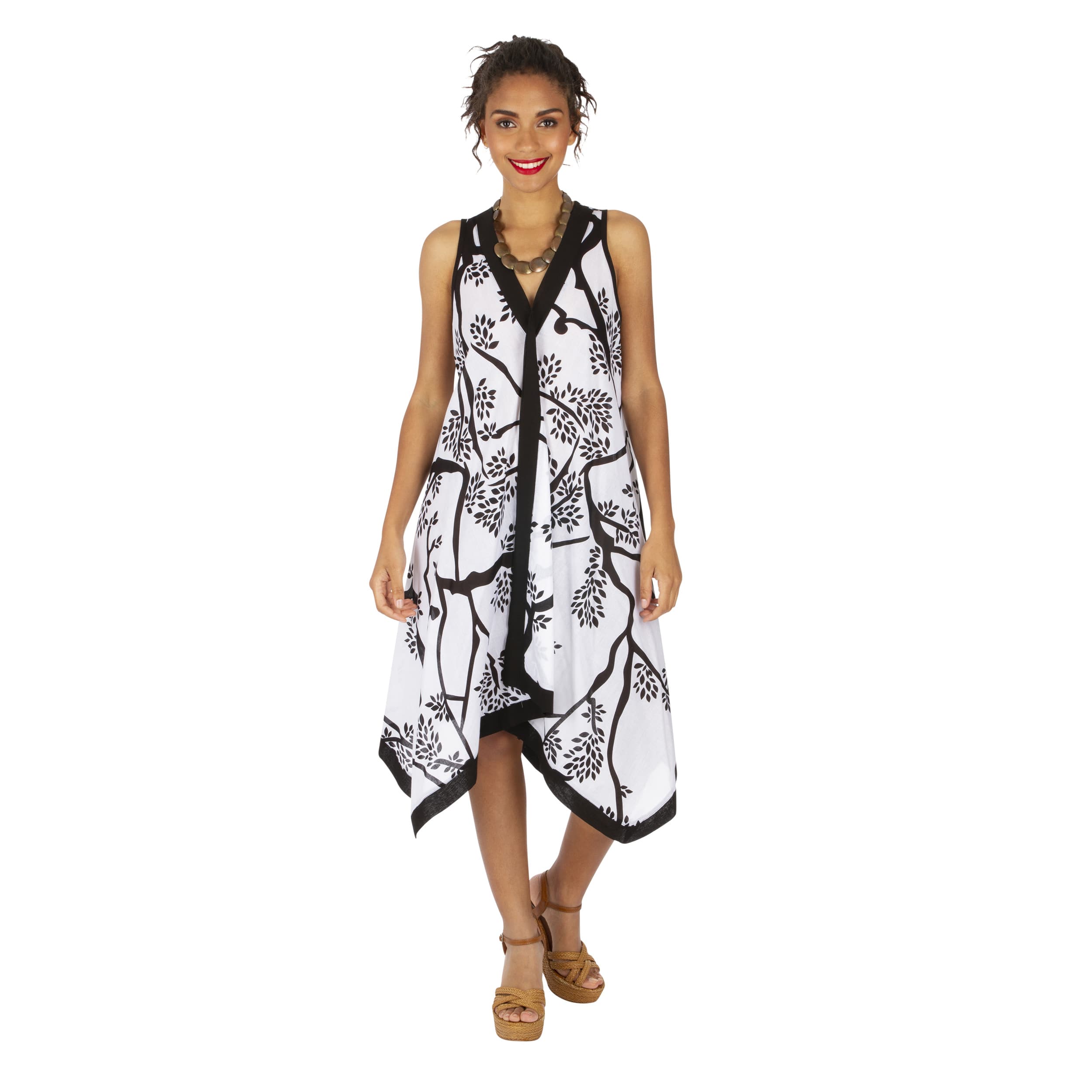 Tunique été sans manches Gwendy - blanc, noir - Akoustik Online