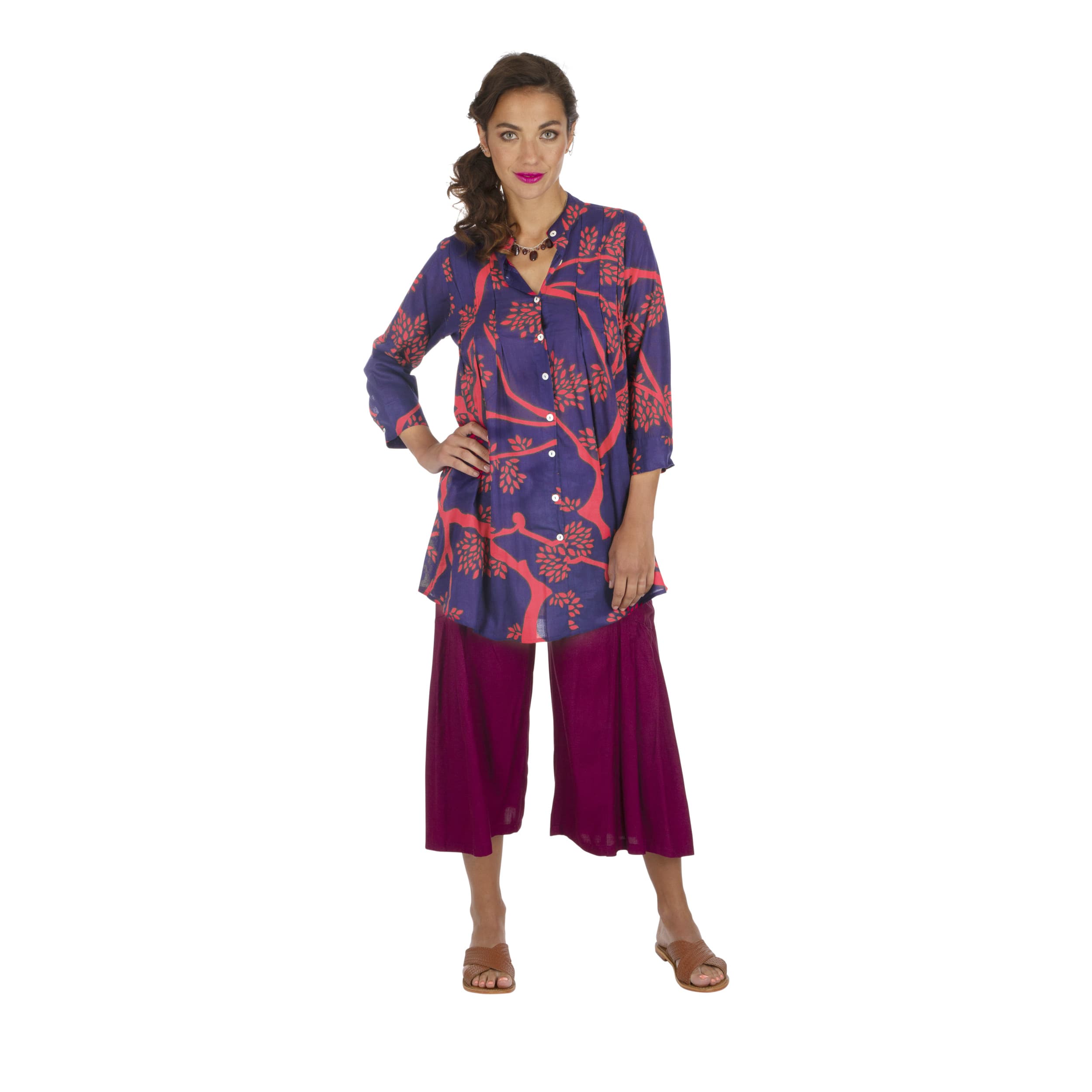 Tunique été manches 3/4 Sulo - 100% voile de coton - Akoustik Online