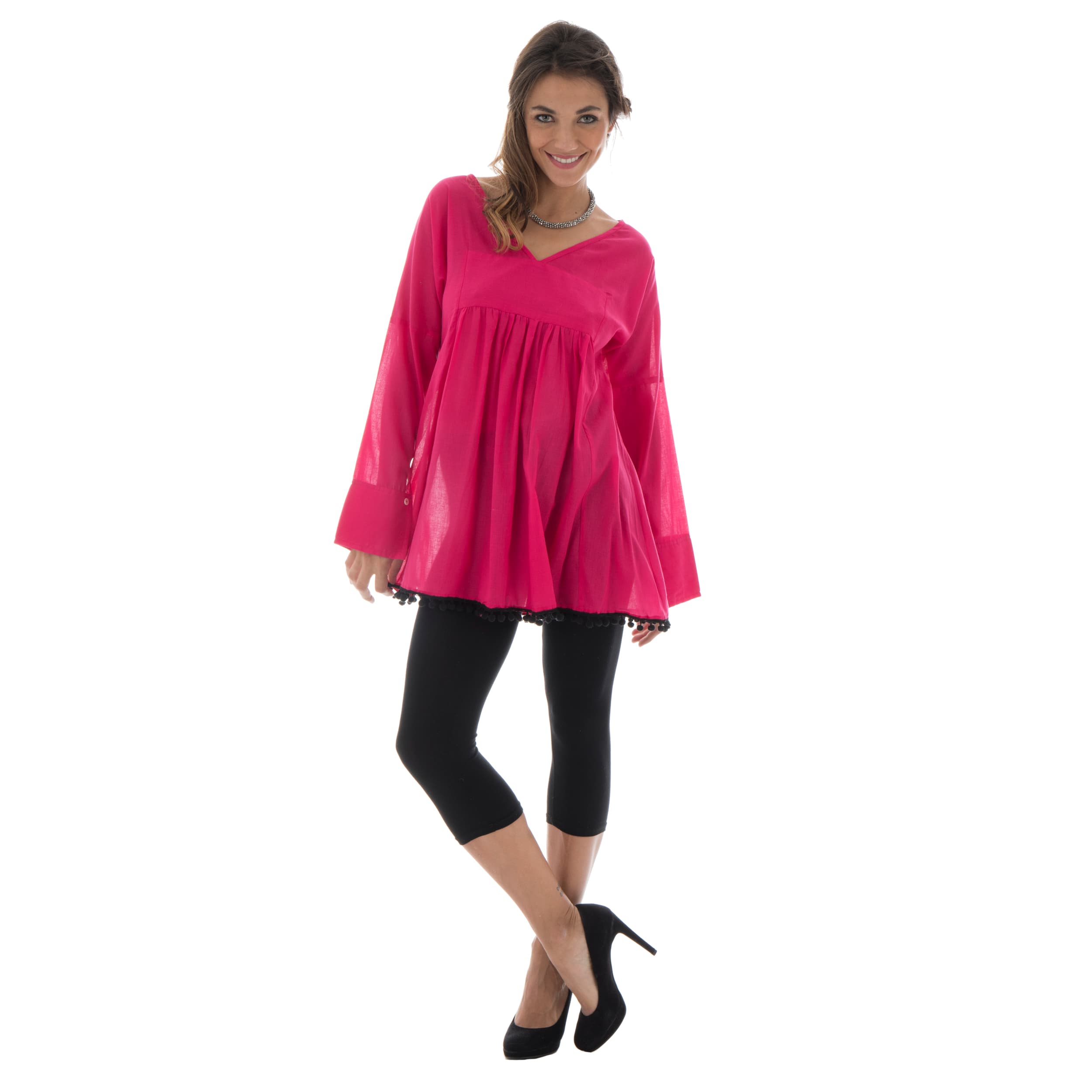 Tunique été Jasper - 100% coton - rose - Akoustik Online