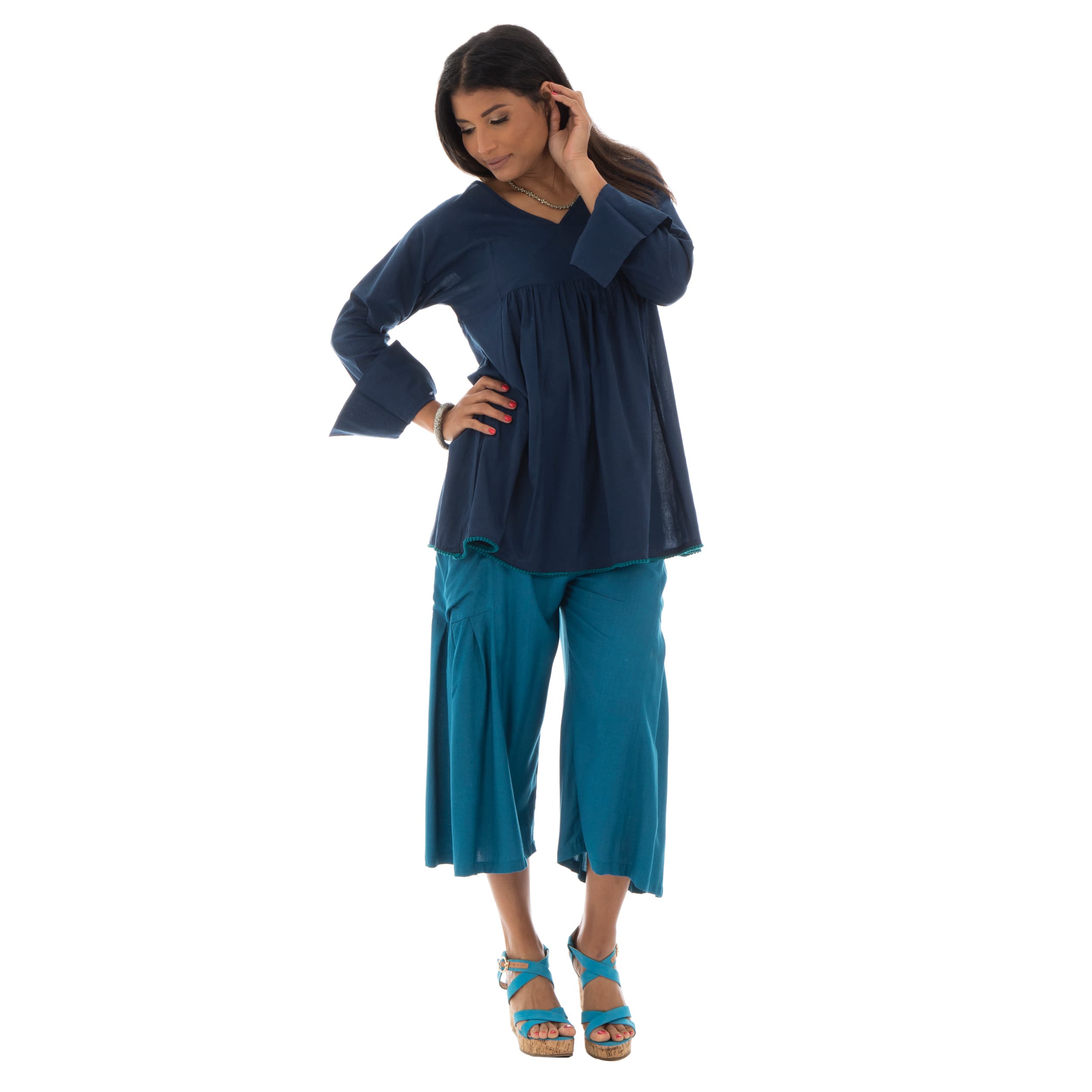 Tunique été Haize - 100% coton - bleu marine - Akoustik Online