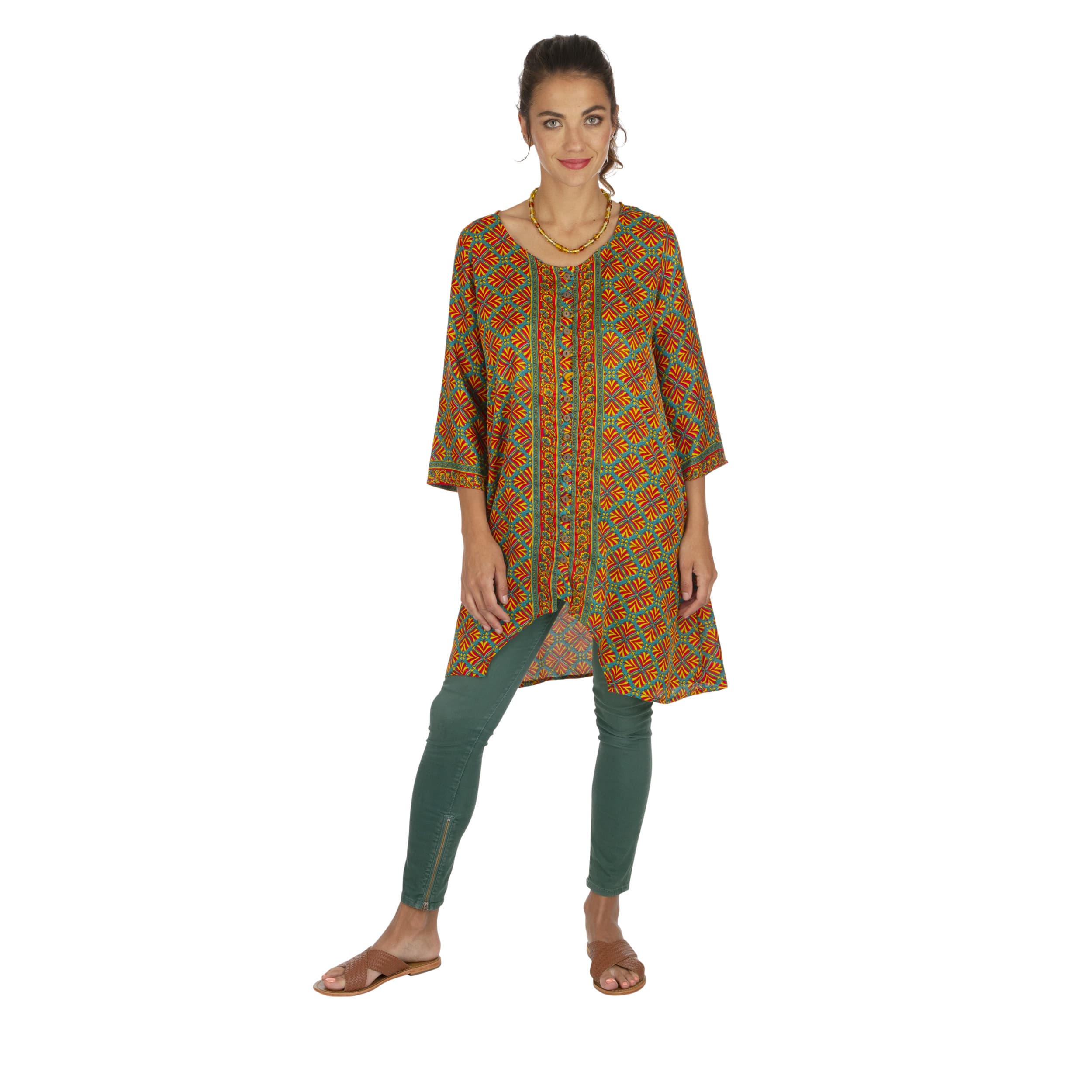 Tunique été manches 3/4 Kanguy - 100% polyester - Akoustik Online