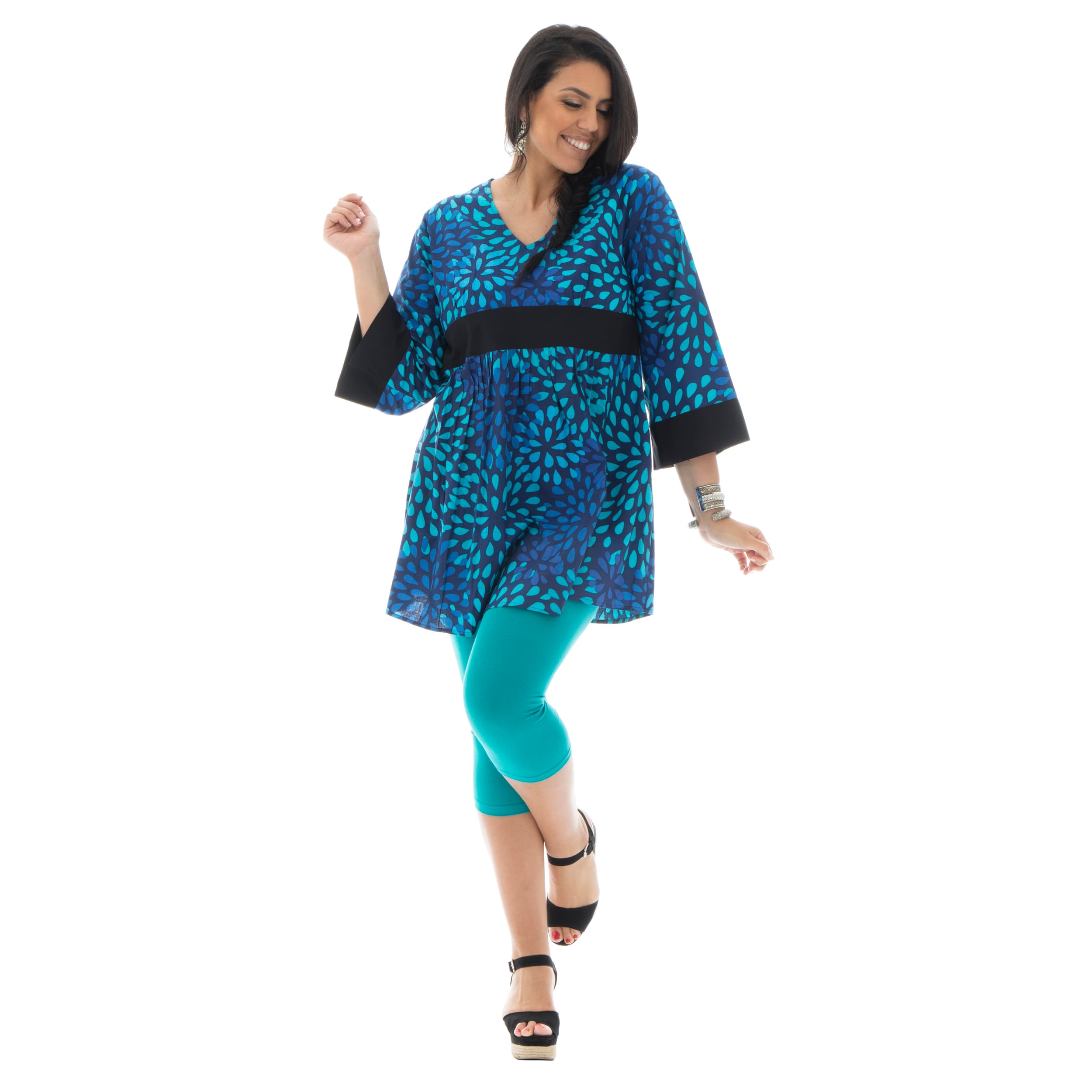 Tunique été Evangelos - 100% coton - bleu, noir - Akoustik Online