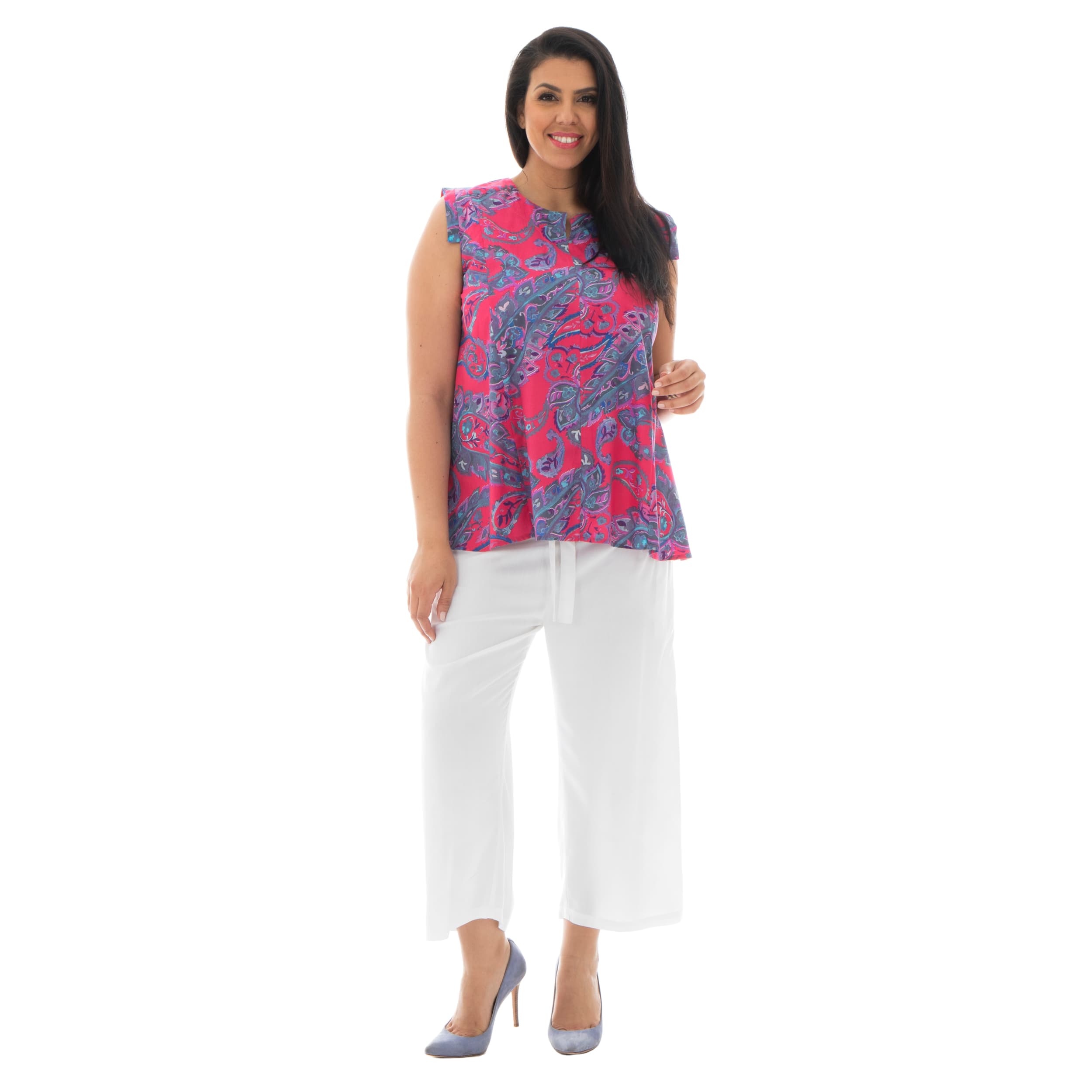 Tunique été Shana - 100% coton - rose, violet, bleu - Akoustik Online