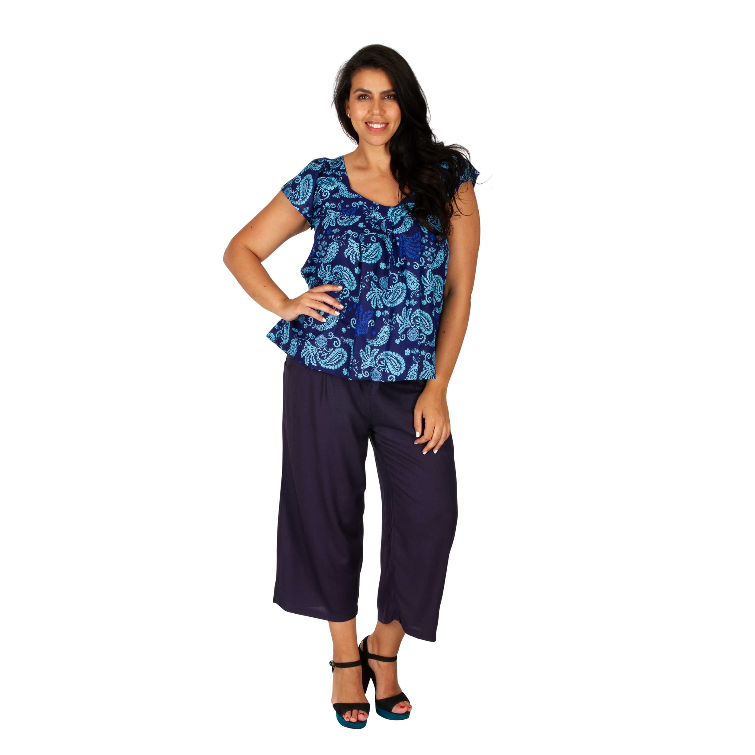 Tunique été Daria - 100% coton - bleu - Petit Prix ! - Akoustik Online