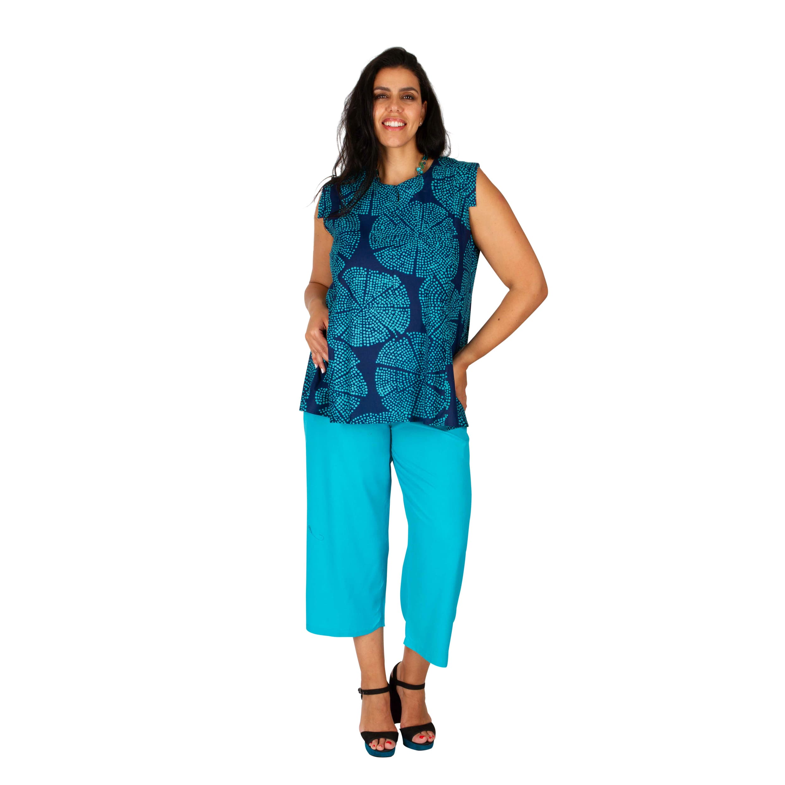 Tunique été Baya - 100% coton - bleu - Petit Prix ! - Akoustik Online