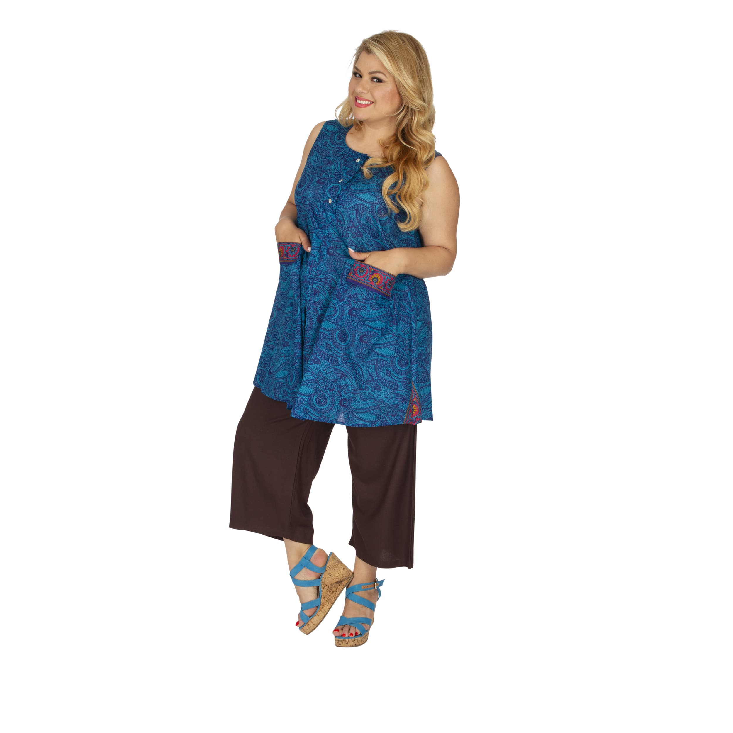 Tunique été Gopal - 100% coton - bleu - Petit Prix ! - Akoustik Online