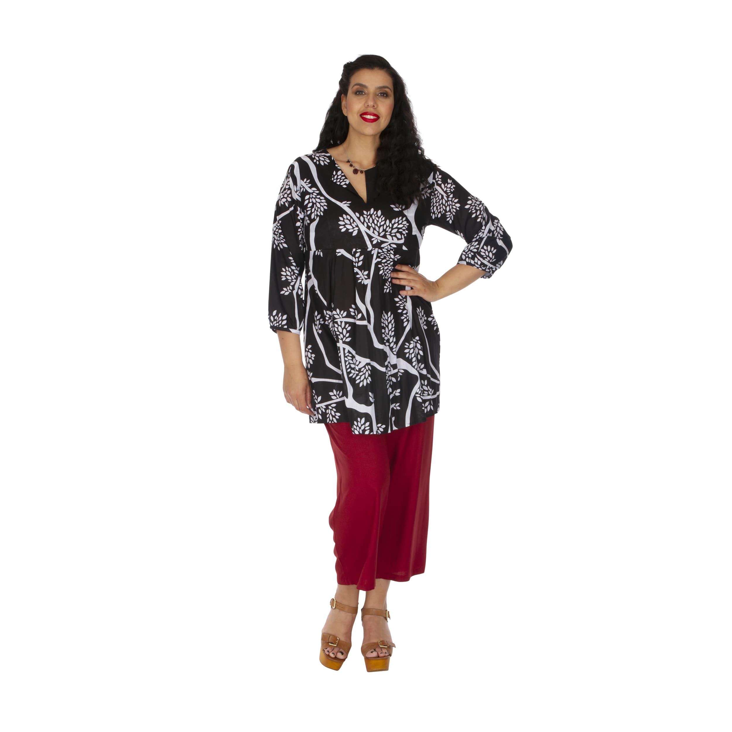 Tunique été Lior - 100% coton - noir, blanc - Akoustik Online