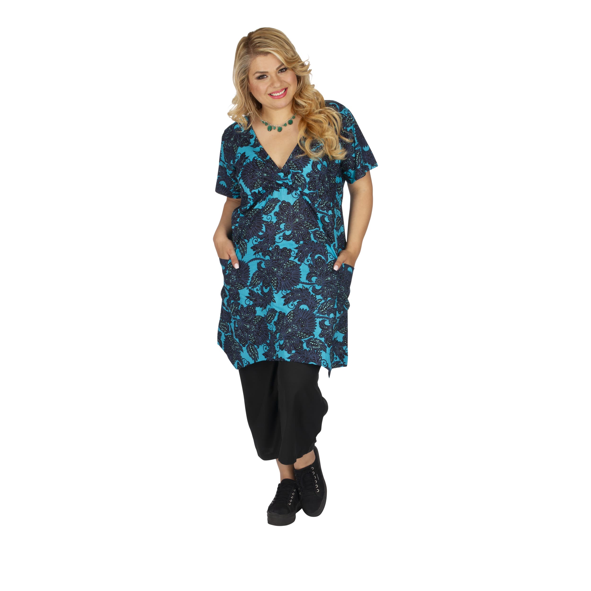 Tunique été Dron - 100% coton - bleu, noir - Akoustik Online