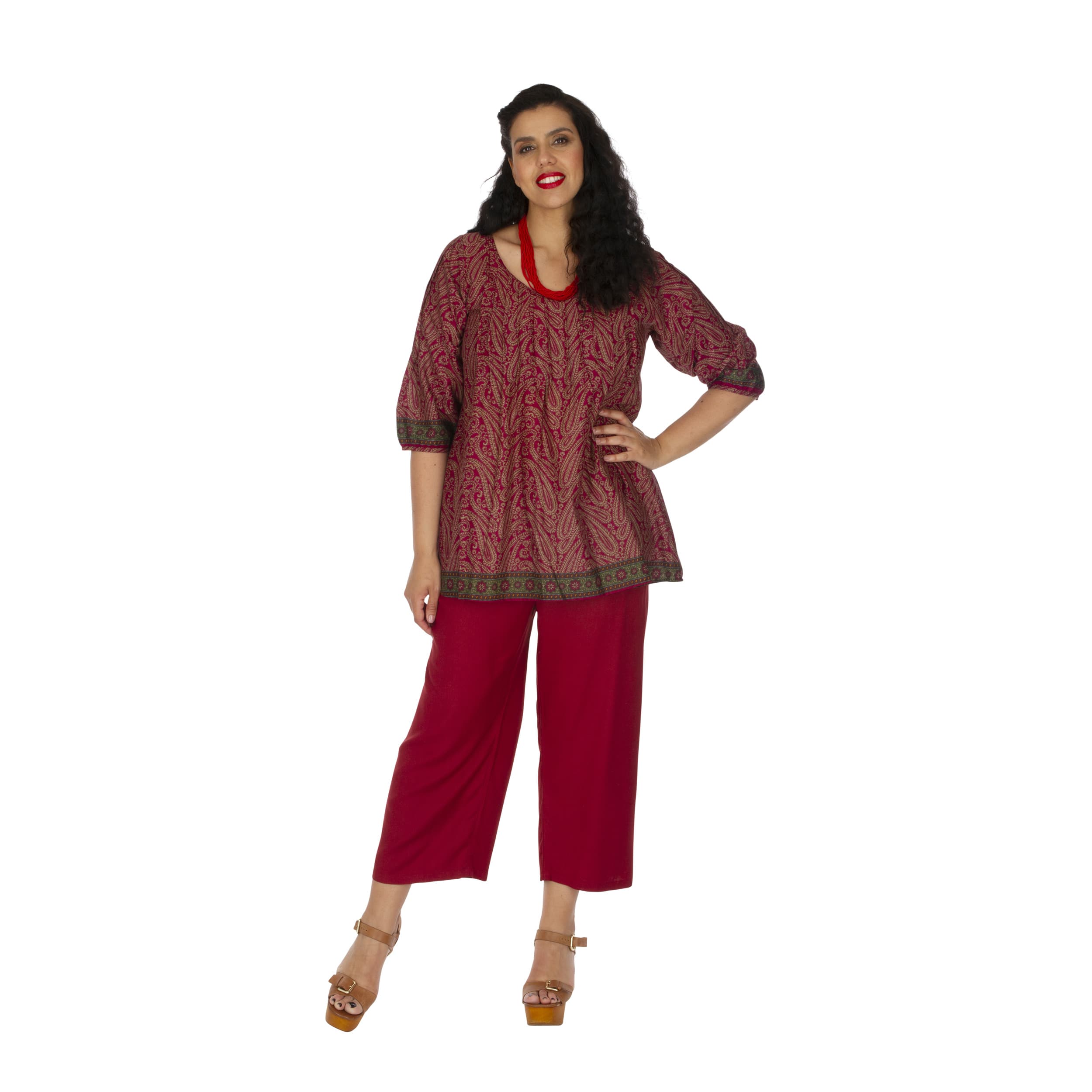 Tunique été Gaston - 100% coton - rose, creme, vert - Akoustik Online