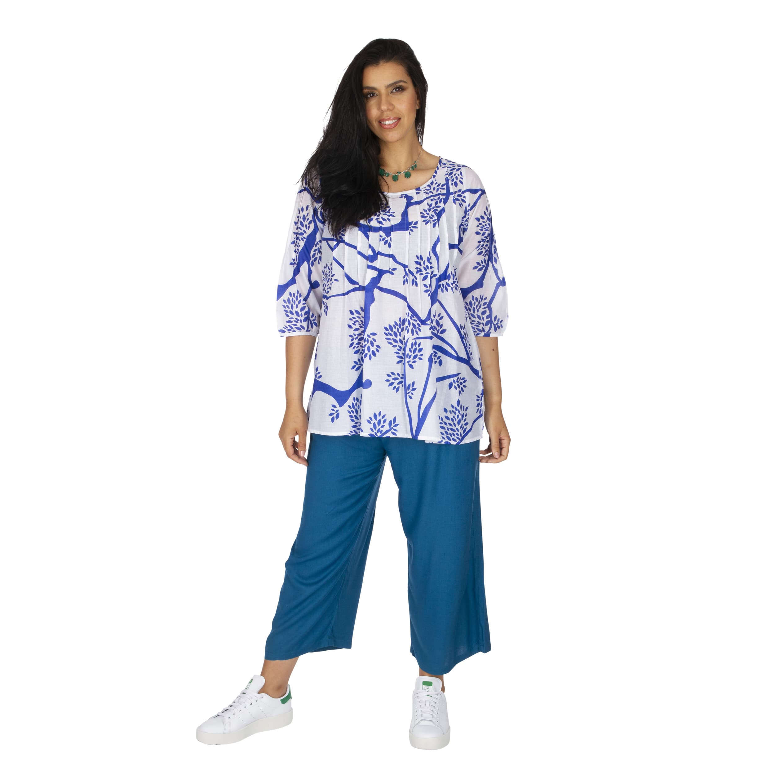 Tunique été Fernand - 100% coton - blanc, bleu - Akoustik Online
