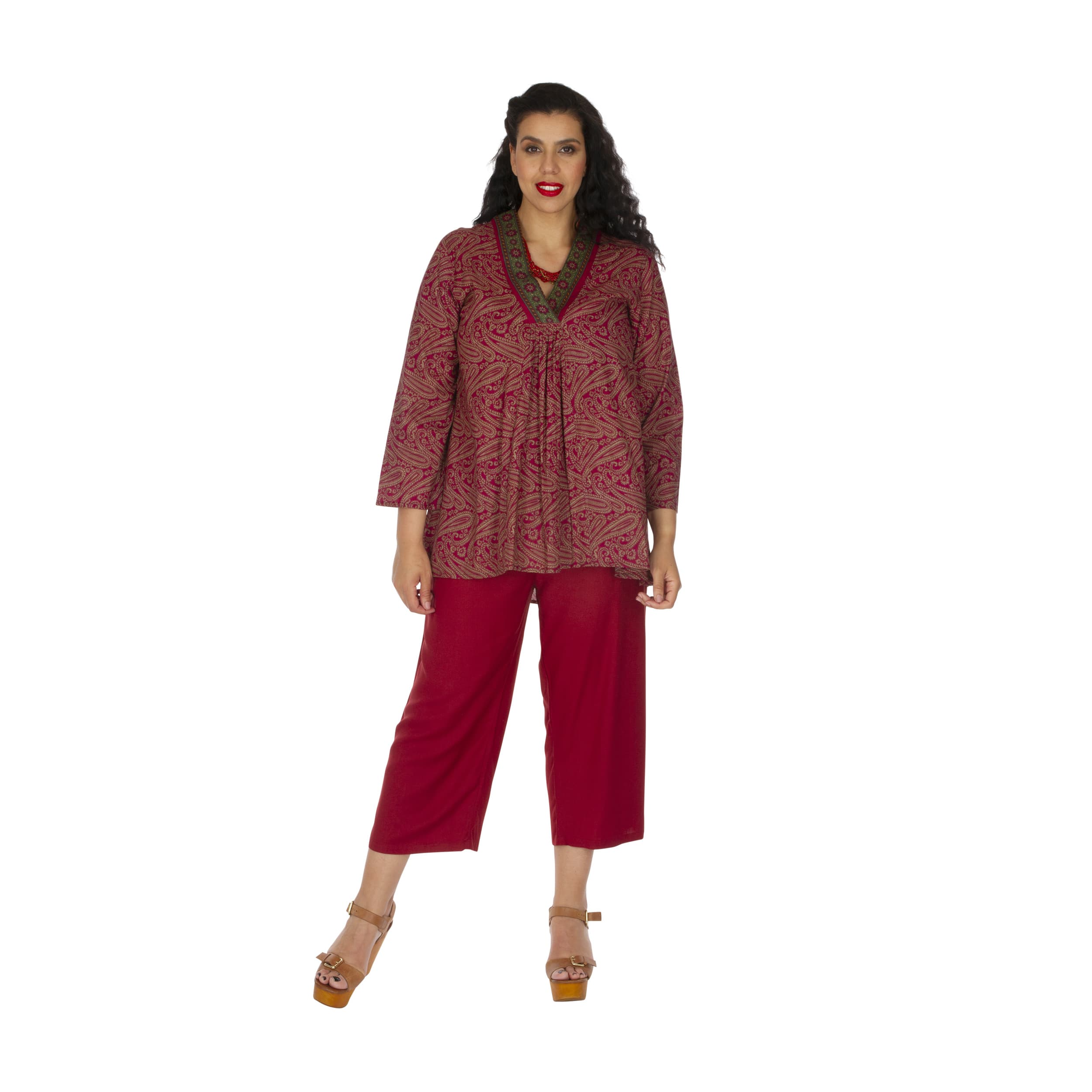 Tunique été Elisabet - 100% coton - rose, creme - Akoustik Online