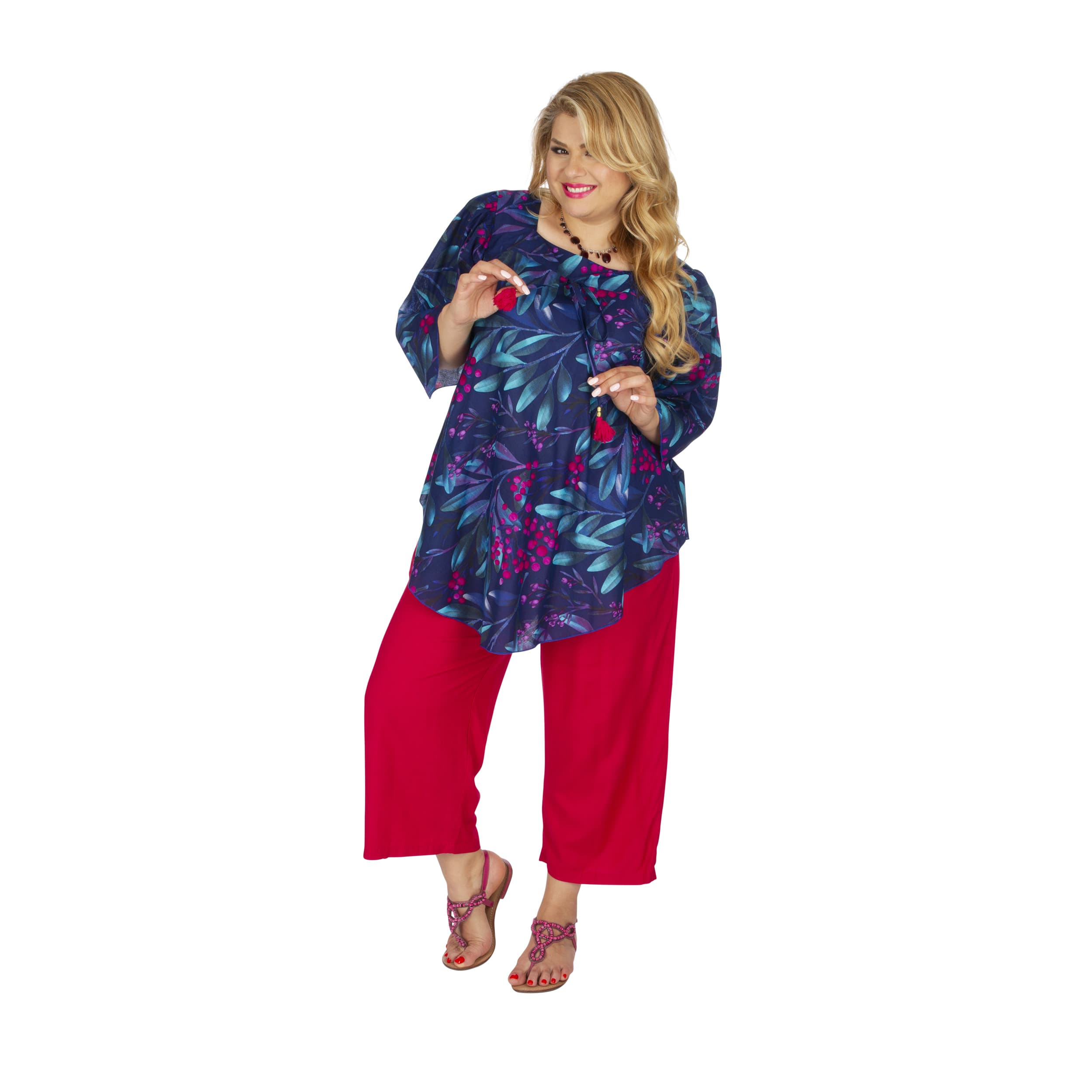 Tunique été Looka - 100% coton - bleu, rose, violet - Akoustik Online