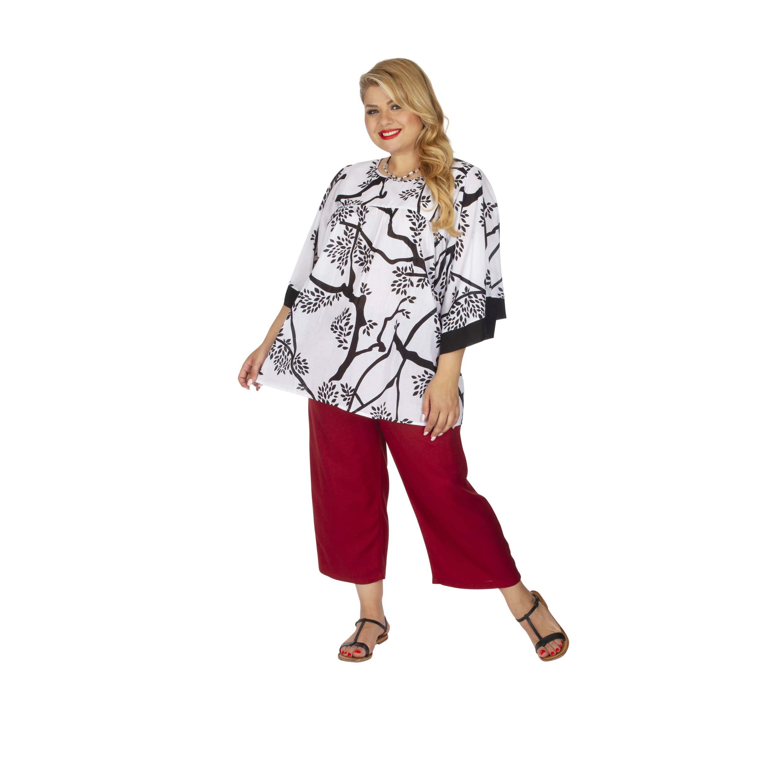 Tunique été Fanny - 100% coton - blanc, noir - Akoustik Online