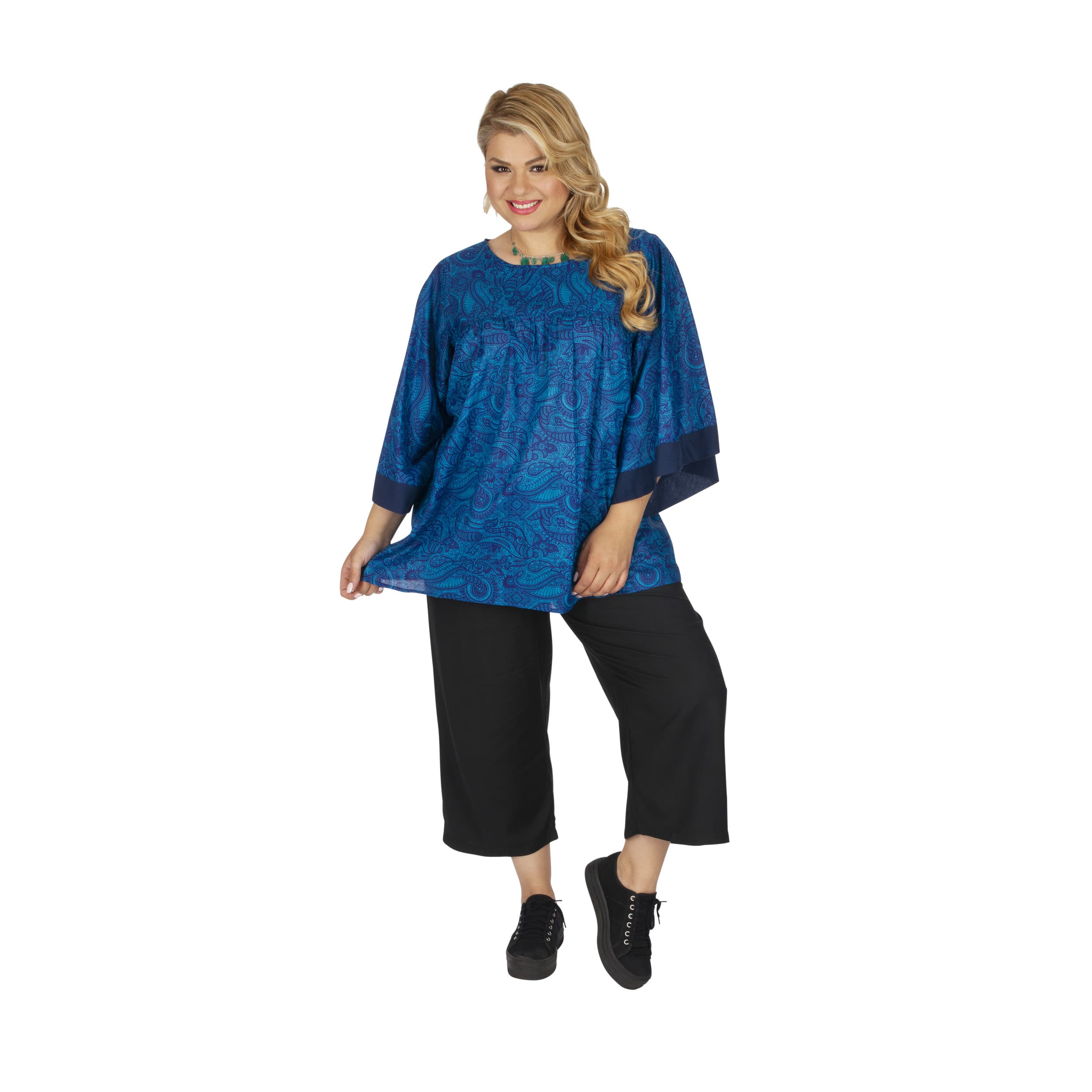 Tunique été Zakhar - 100% coton - bleu - Akoustik Online