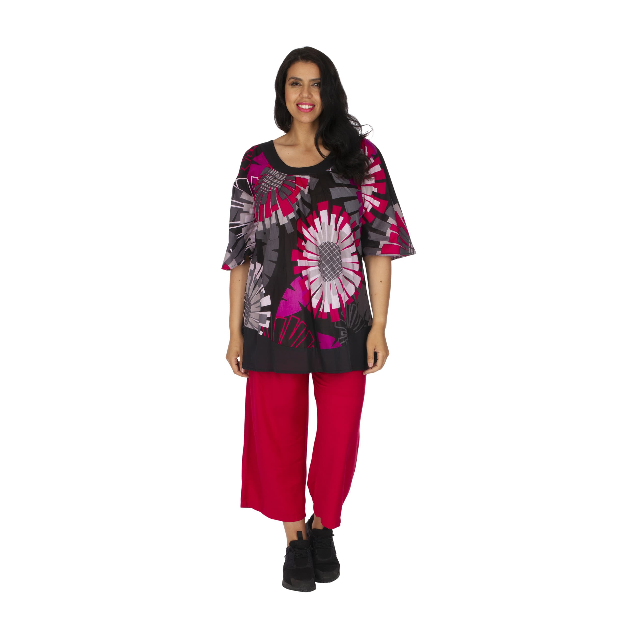 Tunique été Vlory - 100% coton - noir, gris, rose - Akoustik Online