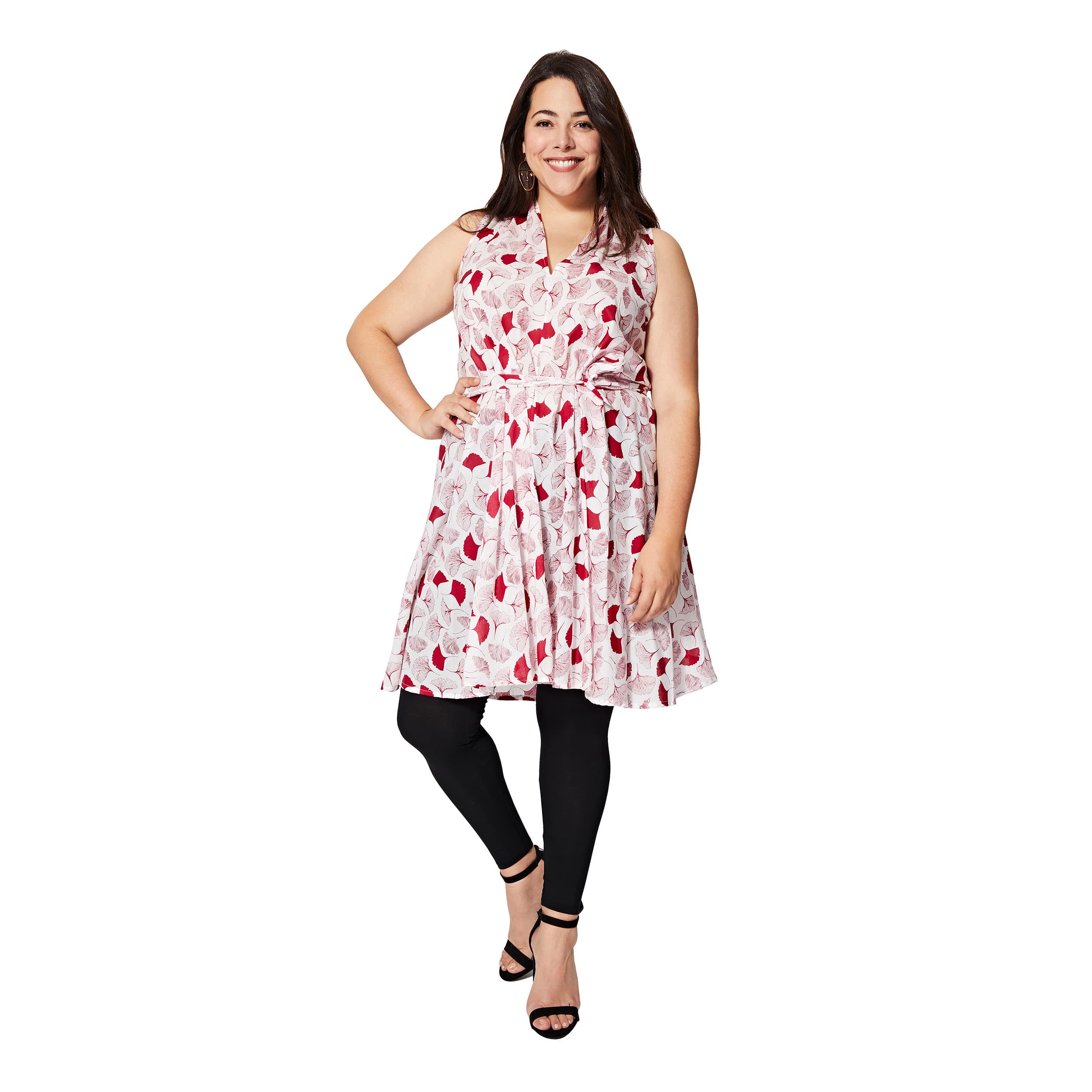 Tunique été Naomy - 100% coton - blanc, rouge - Akoustik Online
