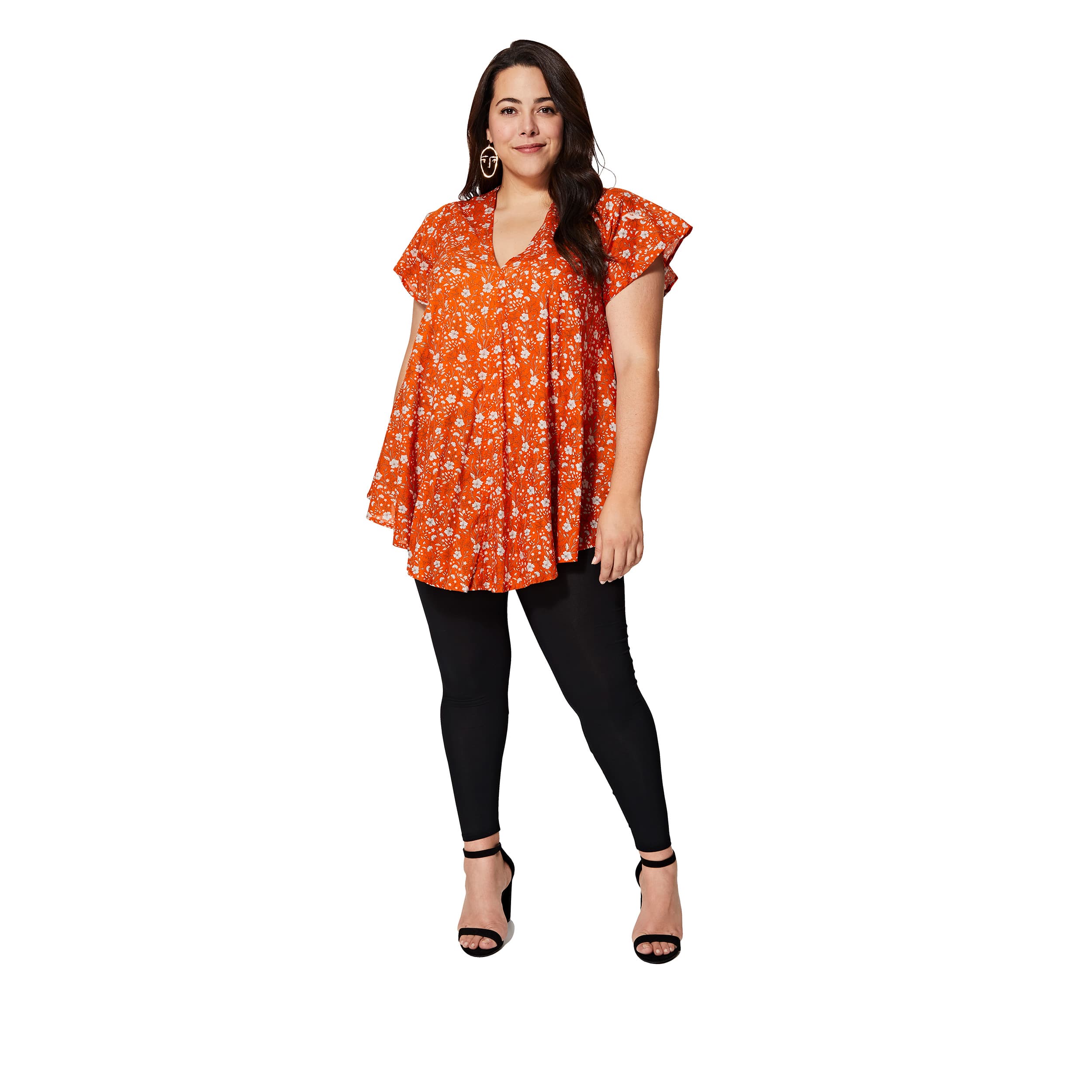 Tunique été Soana - 100% coton - orange, blanc, gris - Akoustik Online