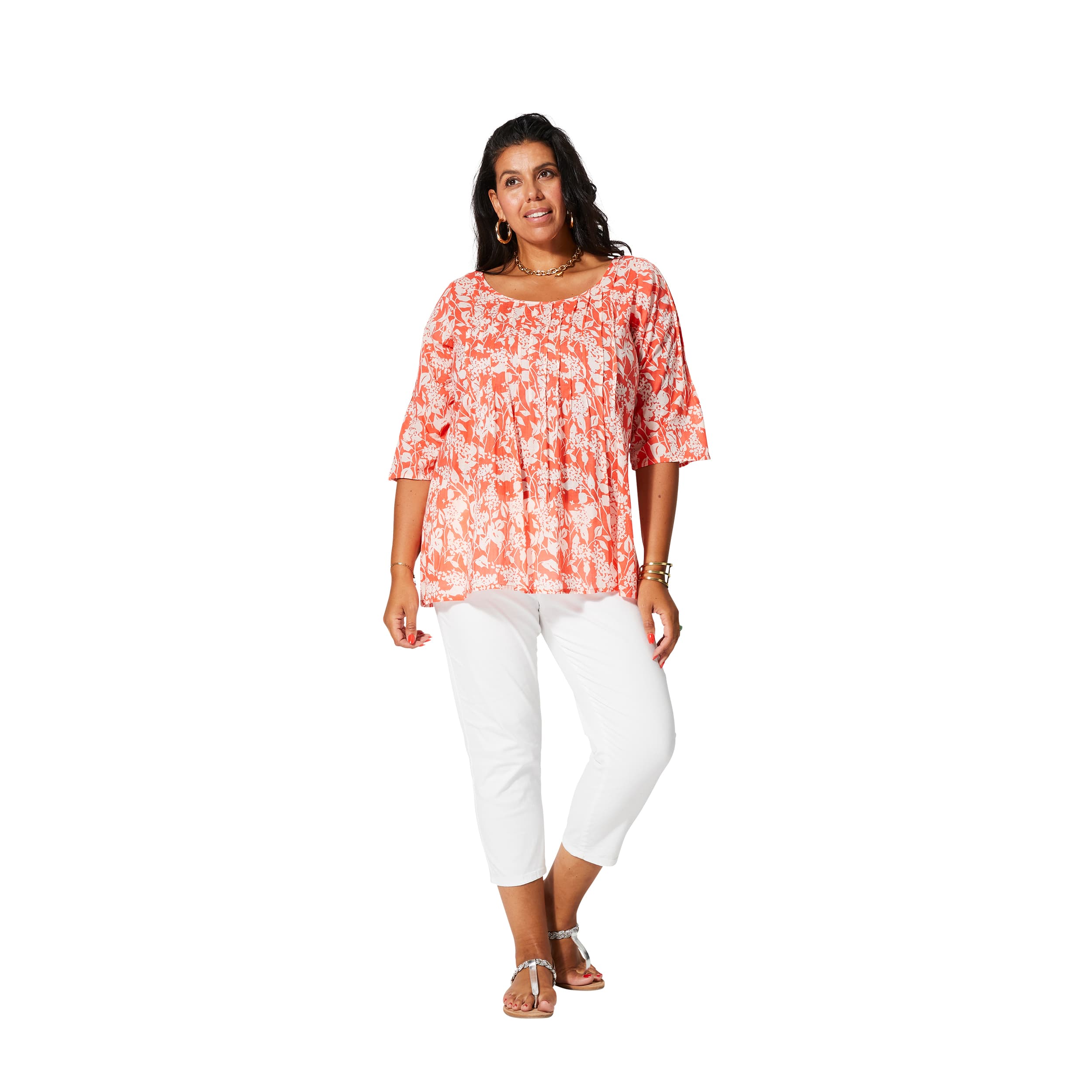 Tunique été manches 3/4 Qing - 100% voile de coton - Akoustik Online