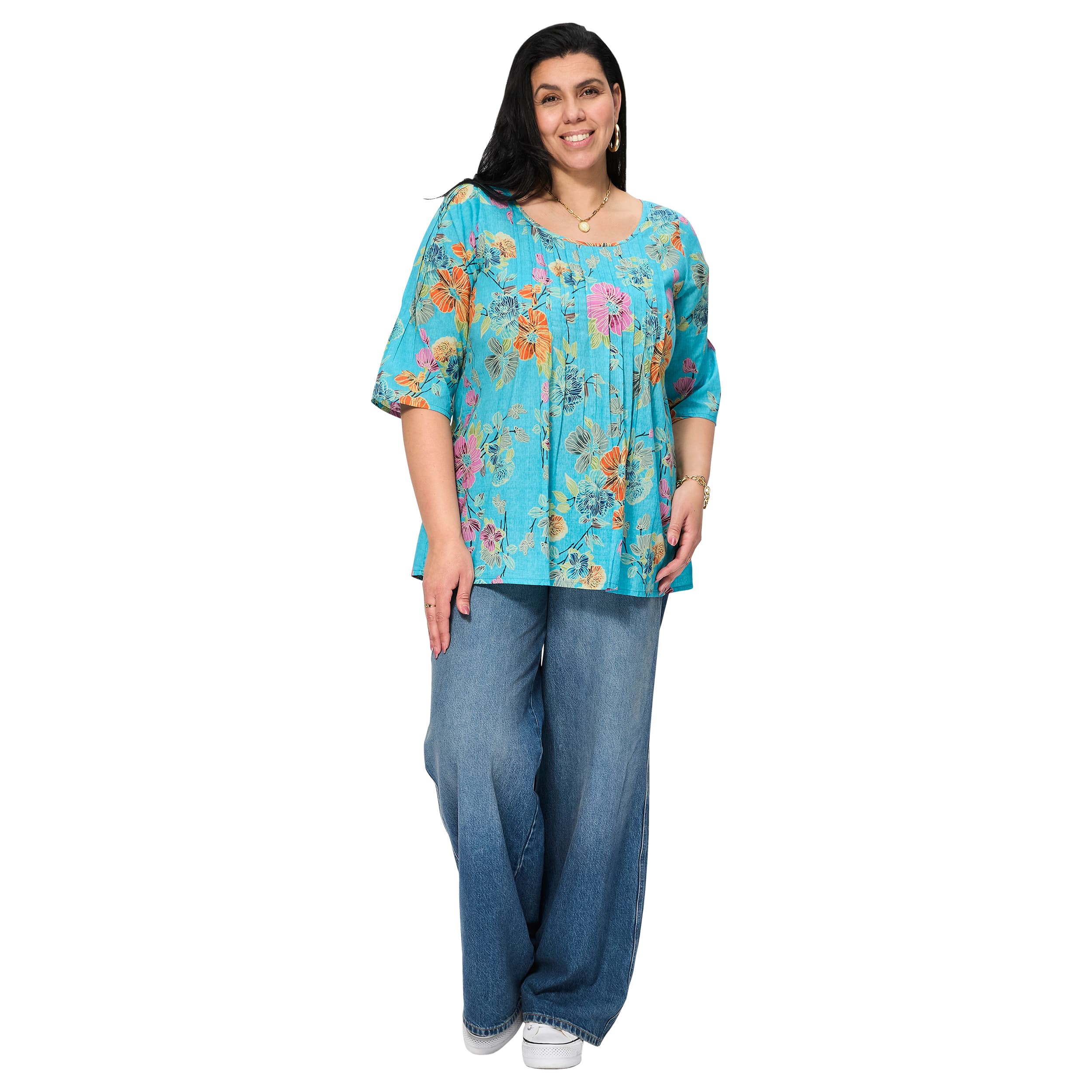 Chemisier été manches 3/4 Lulu - 100% voile de coton - Akoustik Online
