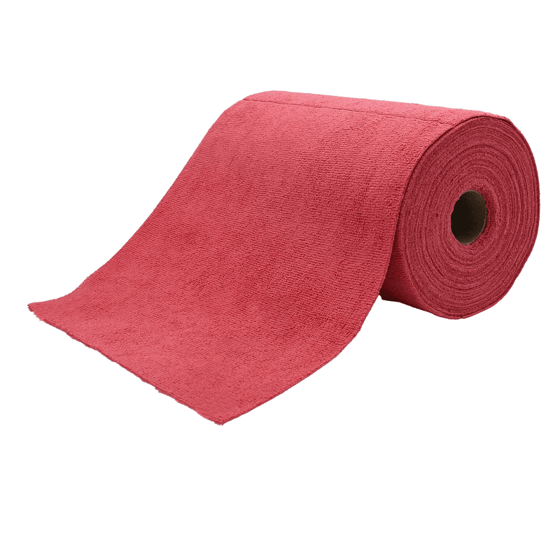 Rouleau de 75 microfibres de nettoyage – coloris rouge