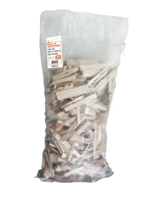 Bois d'allumage extra sec, sac 20 l