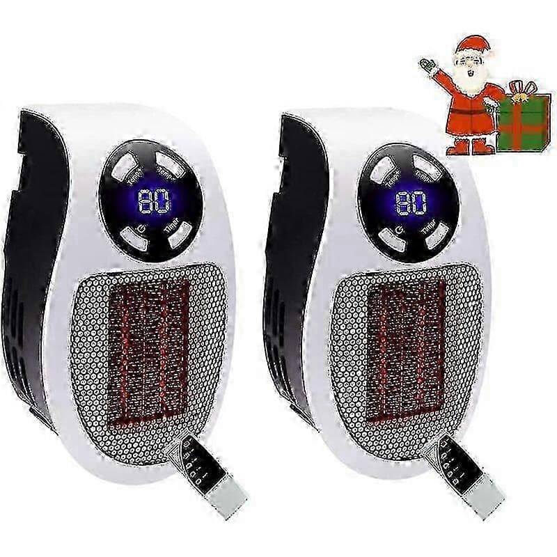 2 pièces radiateur soufflant en céramique de 500 watts - mini radiateur soufflant, radiateur portable économique avec thermostat et minuterie pour le 