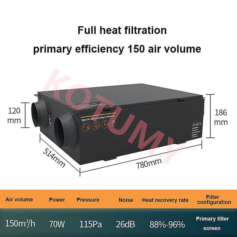 Maison Récupération de chaleur Système frais Purificateur Filtre à air Ventilateur Contrôleur de chauffage central pour la ventilation
