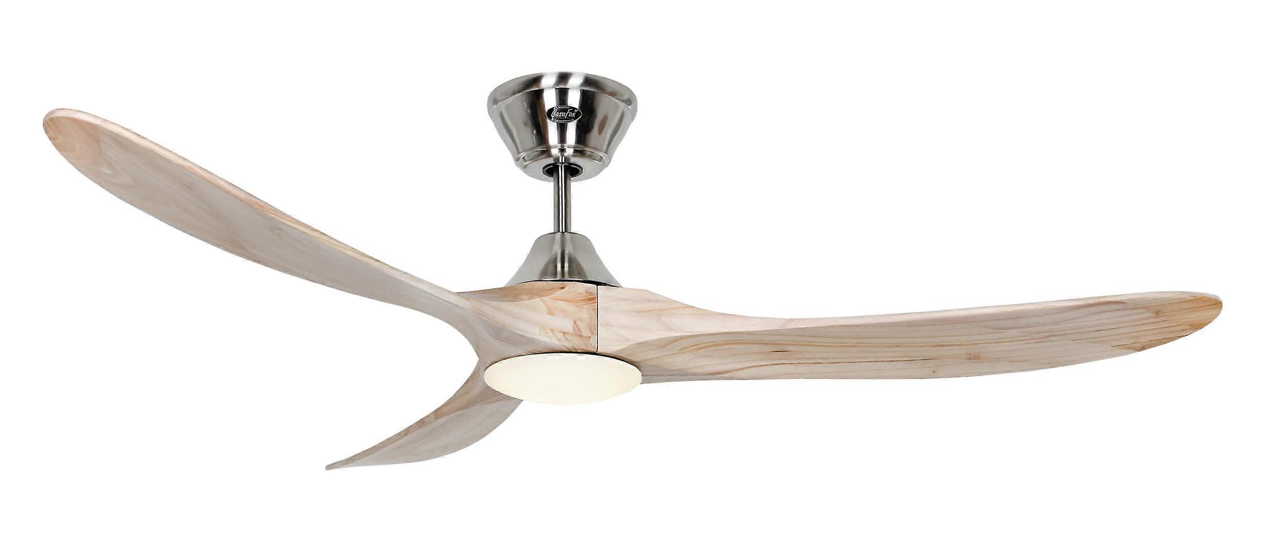 Ventilateur de plafond DC Eco Genuino Chrome / Bois avec LED