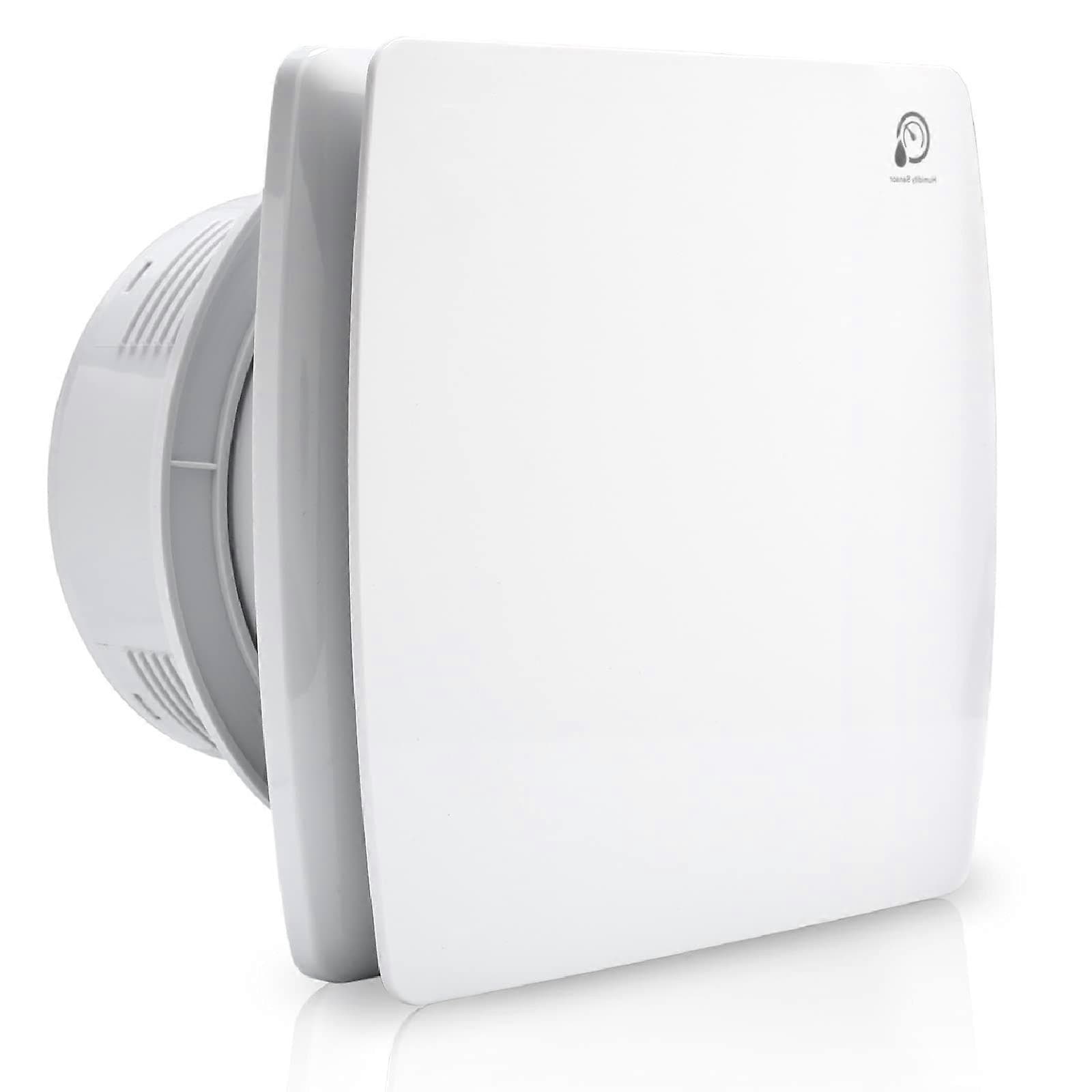 150mm Bathroom Extractor Fan with Humidity Sensor and Timer, Quiet Operation and Backdraft Valve
