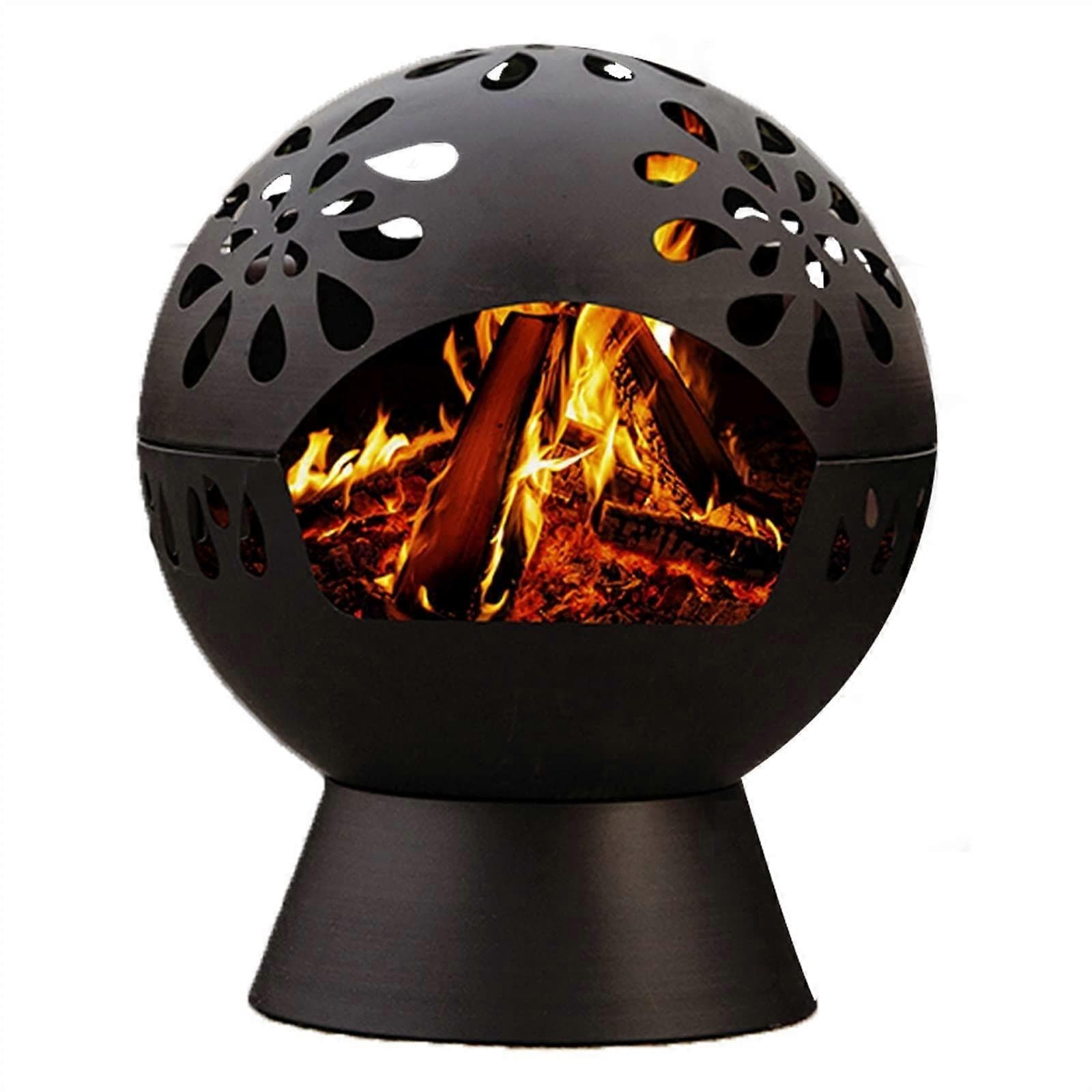 Outdoor Wood Burning Fire Pit with Cooking Grill, 3in1 Heater for Patio and Backyard