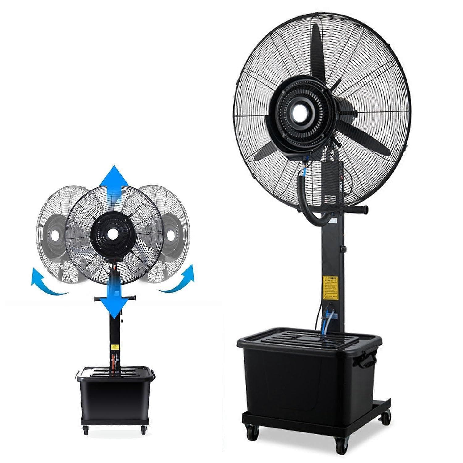 Heavy Duty Industrial Misting Fan 26in with Adjustable Mist and Long Runtime Cooling for Warehouse