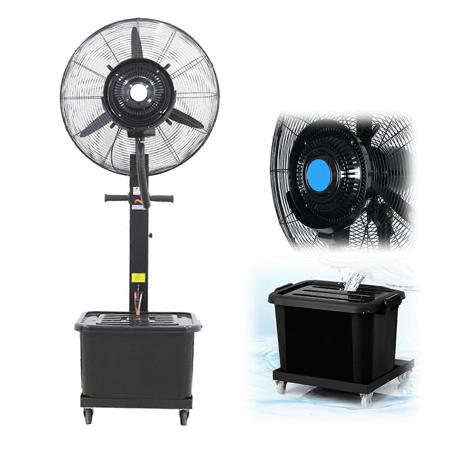 Ventilateur brumisateur d'extérieur 76 cm (30 po) avec brumisation rafraîchissante réglable, 3 vitesses, oscillation à 90°, réservoir de 42 litres (11