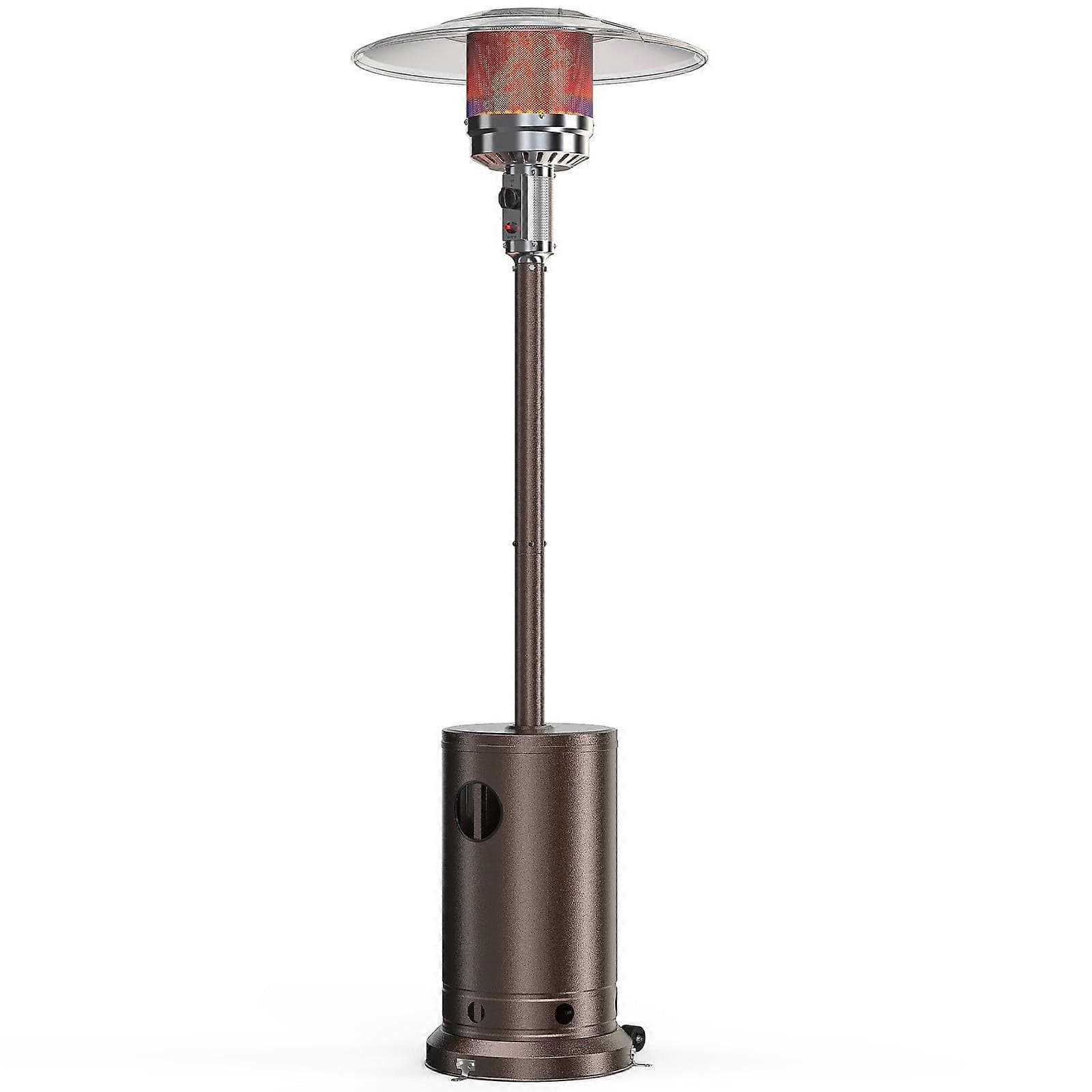 48,000 BTU Propane Patio Heater with Tabletop, Stainless Steel DoubleLayer Burner, Auto Safety Shutoff for Backyard