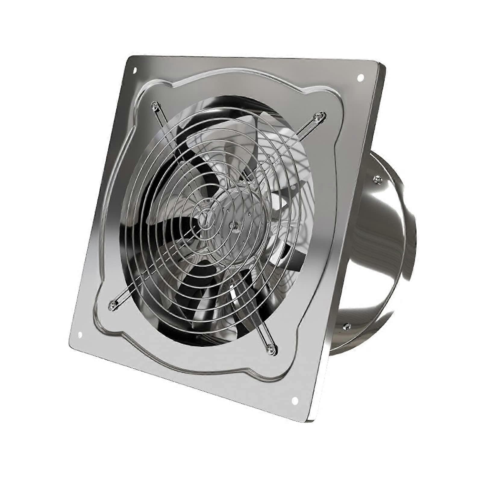 Stainless Steel Kitchen Exhaust Fan 10 Inch Wall Mounted with Check Valve  Airflow 7 Blades