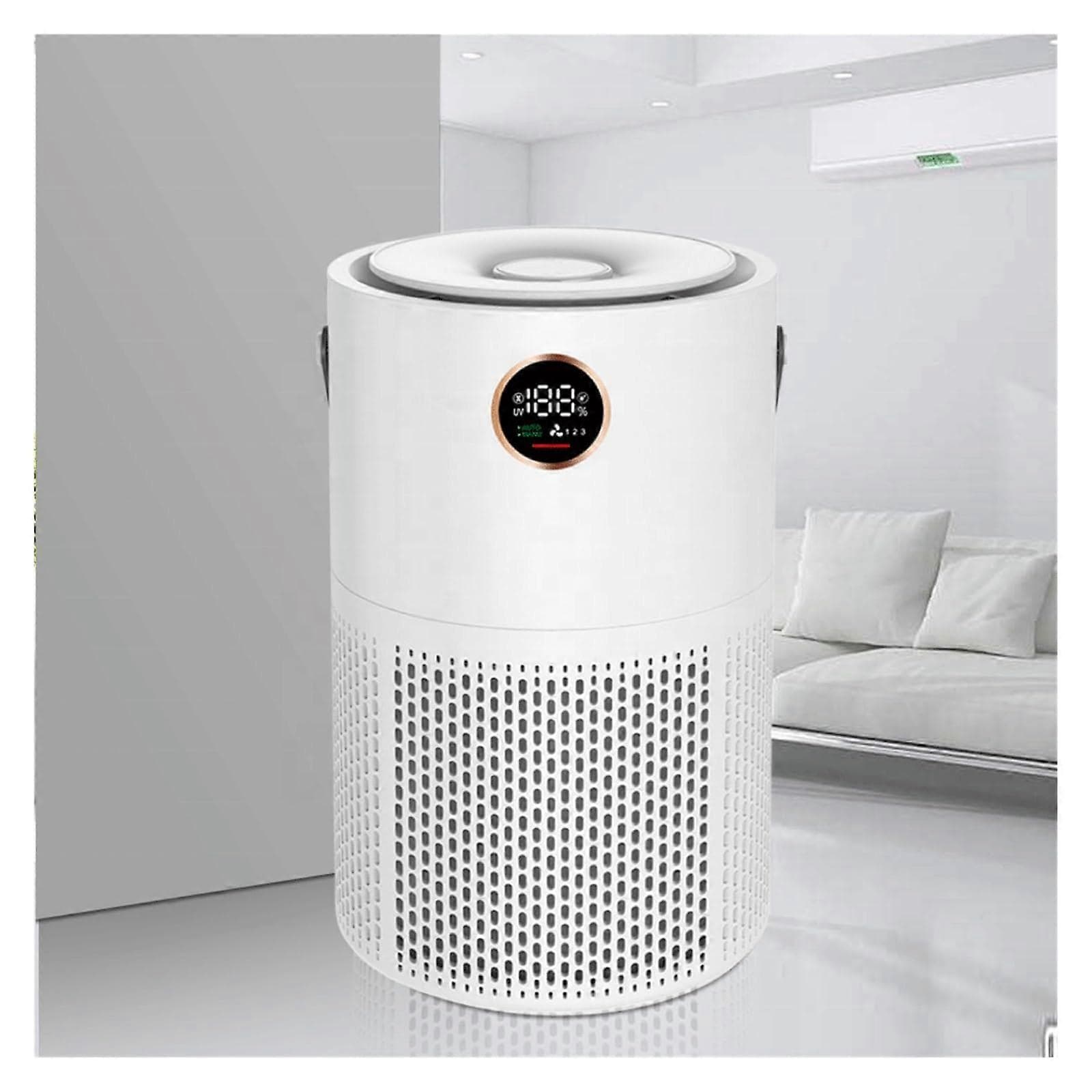 USB Rechargeable Portable Air Purifier with H13 HEPA Filter, 10000mAh, Quiet for Home Office Desktop White