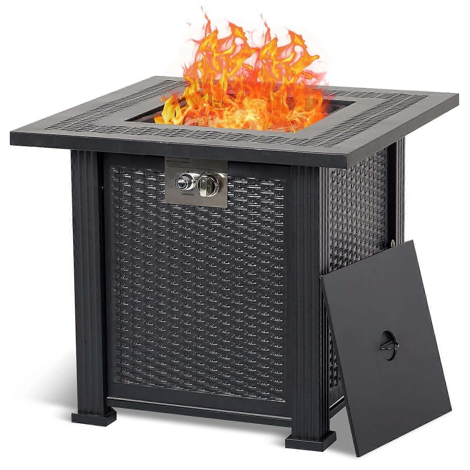 28 Inch Propane Fire Pit Table, 50,000 BTU Outdoor Gas Fire Table for Patio Backyard with Lava Rock