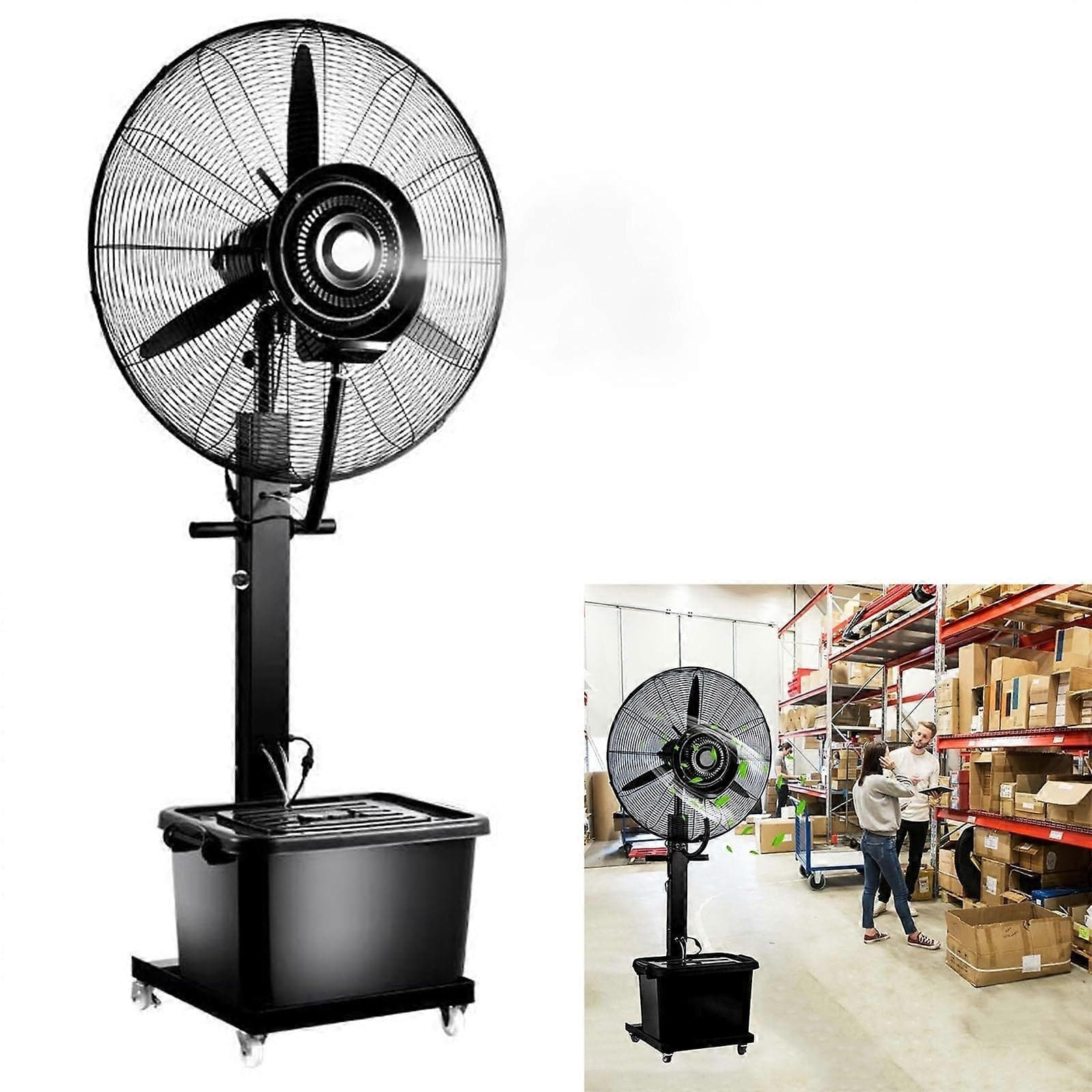 650mm Outdoor Misting Fan with 42L Water Tank, 26 Inch Industrial Pedestal Cooling Fan